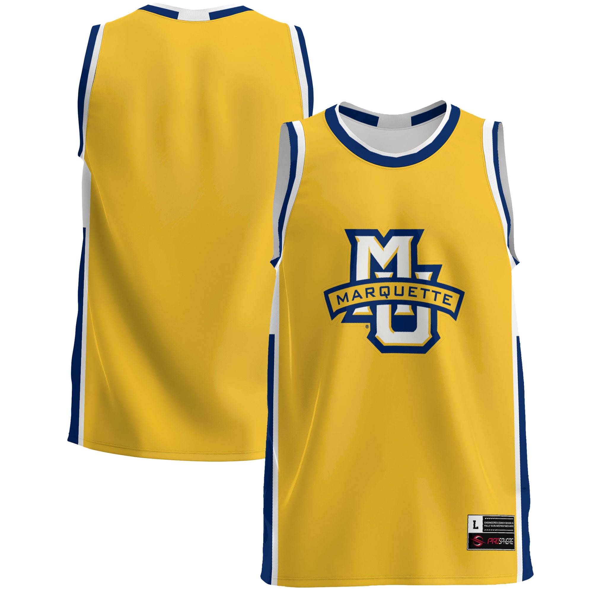 Marquette Golden Eagles Lightweight Basketball Jersey Blue - front and back view