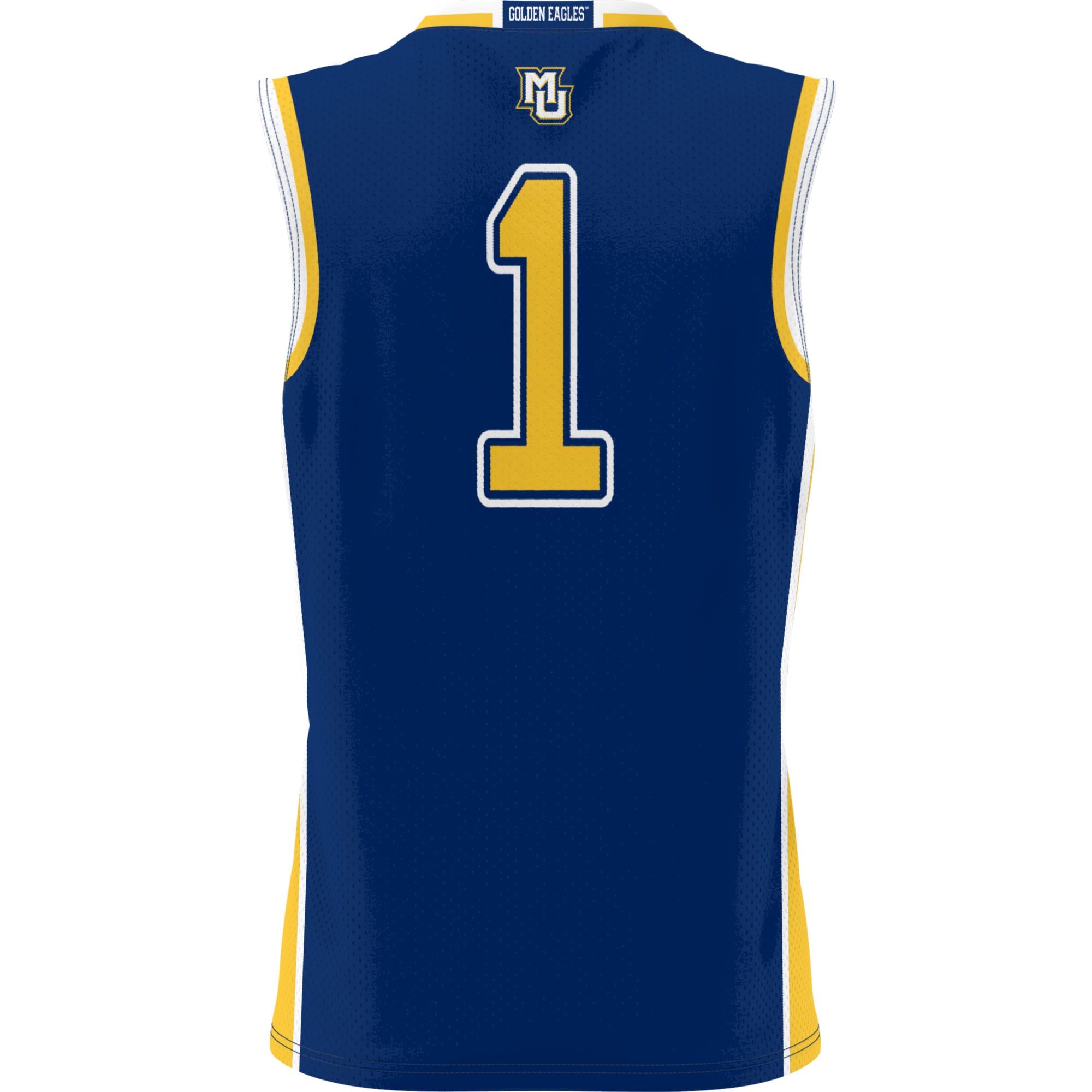 #1 Marquette Golden Eagles Lightweight Basketball Jersey Navy - back view