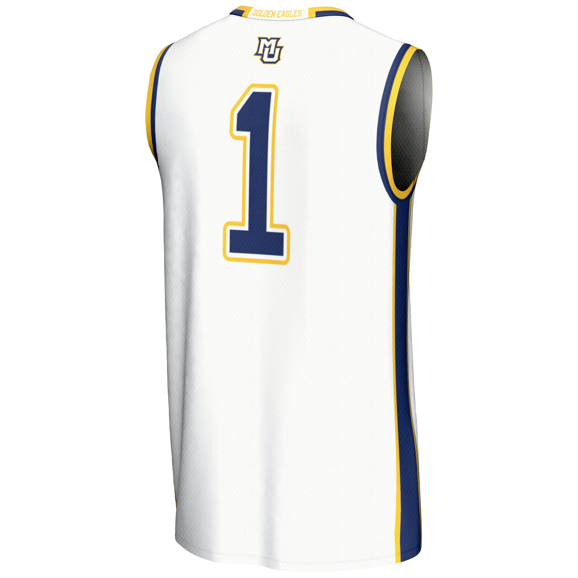 #1 Marquette Golden Eagles Lightweight Basketball Jersey White - back view