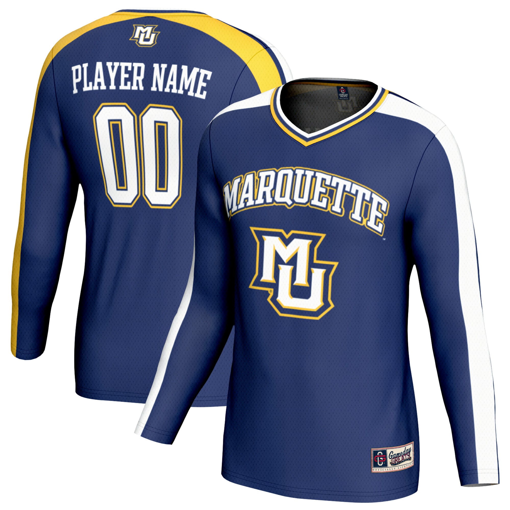 Marquette Golden Eagles Unisex Collegiate Women's Volleyball Lightweight - front and back view