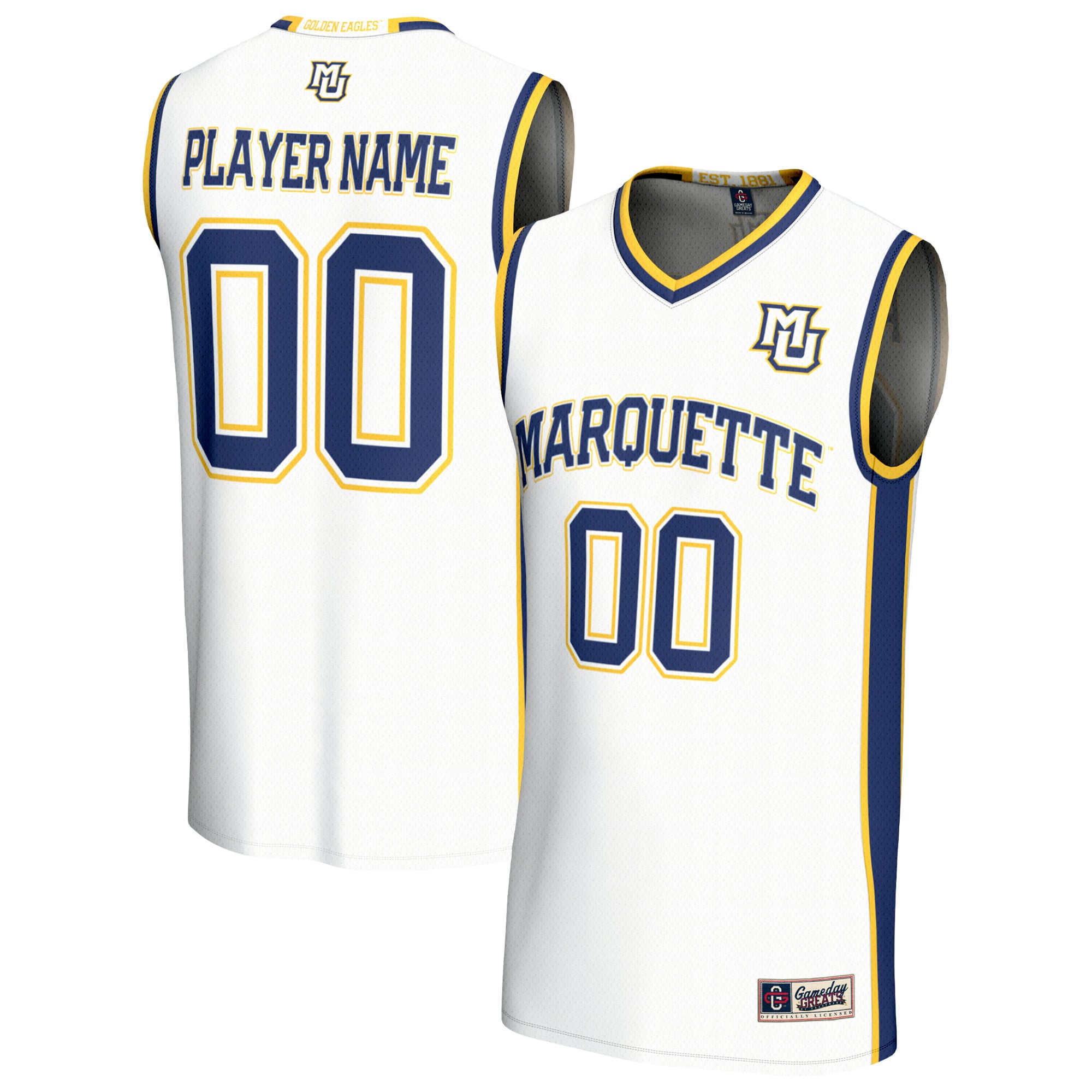 Marquette Golden Eagles Unisex Lightweight Collegiate Men's Basketball - front and back view