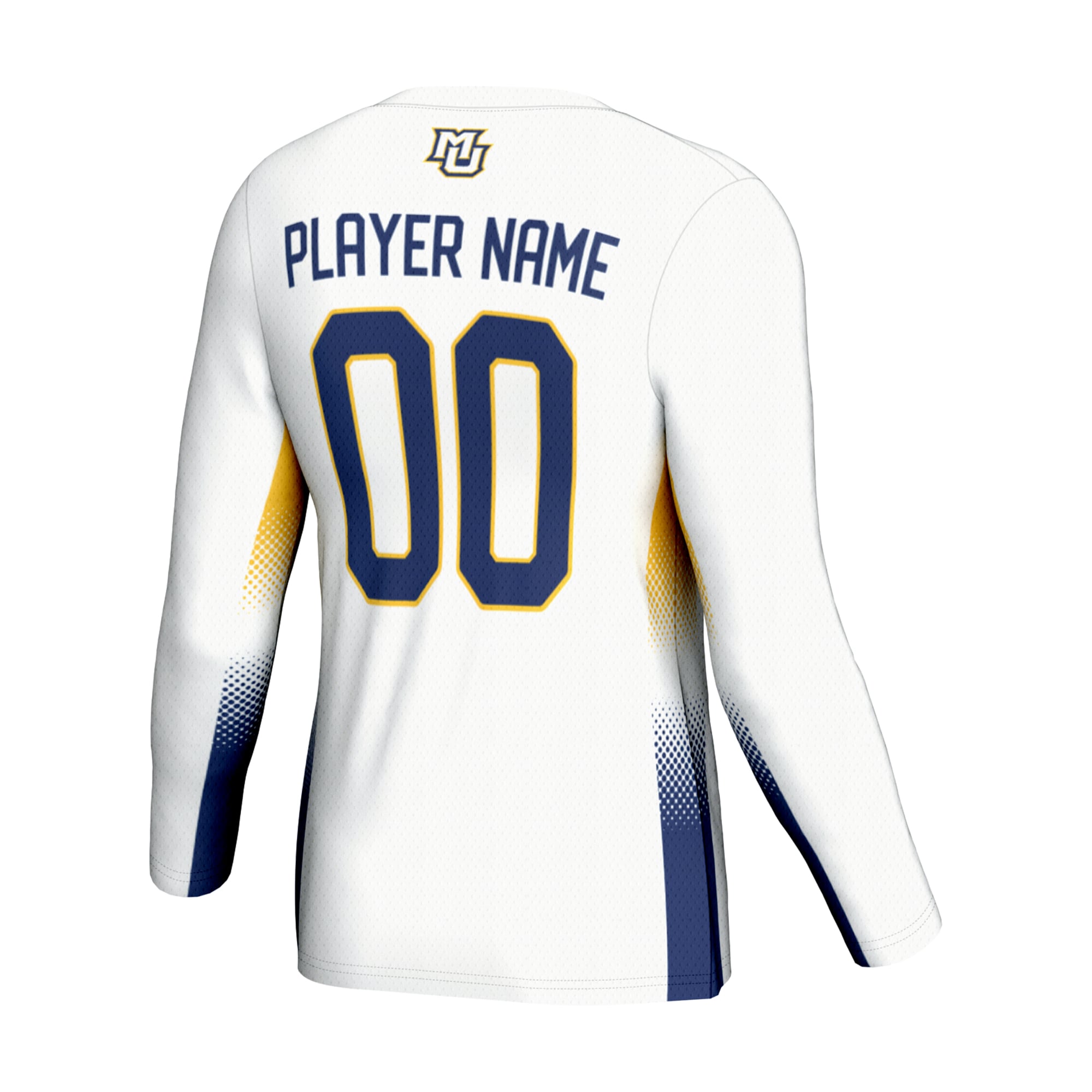Marquette Golden Eagles Unisex Lightweight Volleyball Jersey White - back view