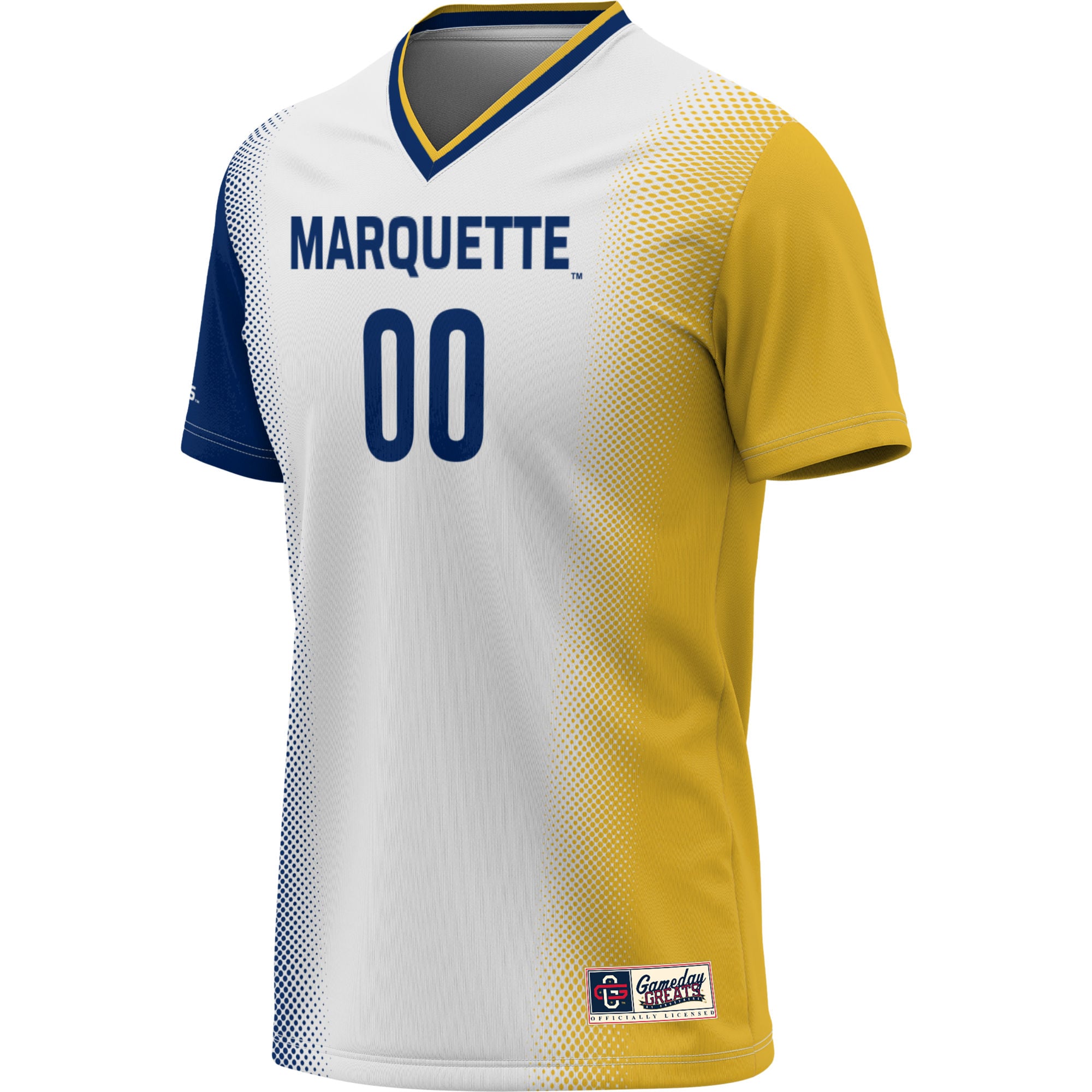 Marquette Golden Eagles Youth Lightweight Women's Soccer Jersey White - front view
