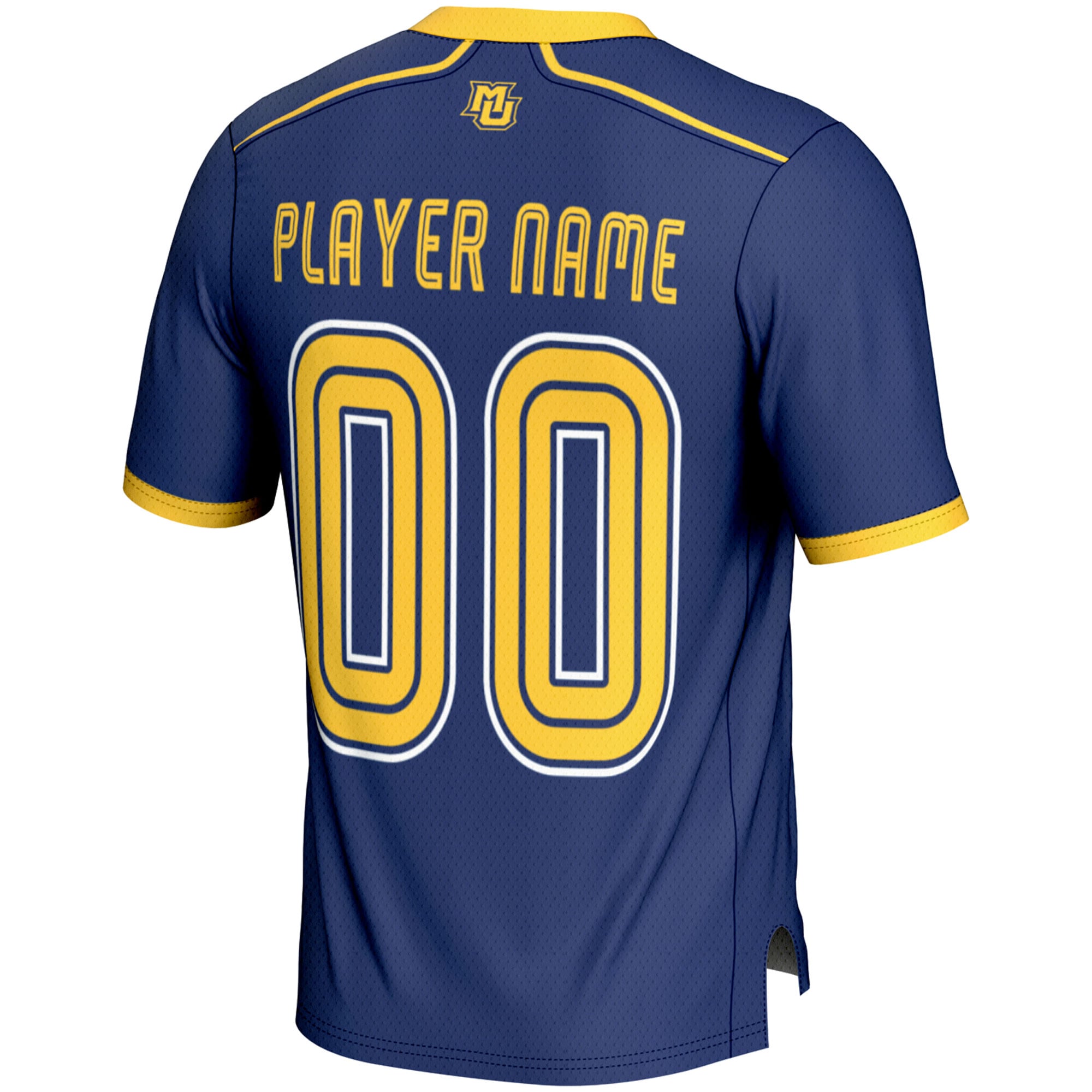 Marquette Golden Eagles Youth Lightweight Men's Lacrosse Jersey Navy - back view