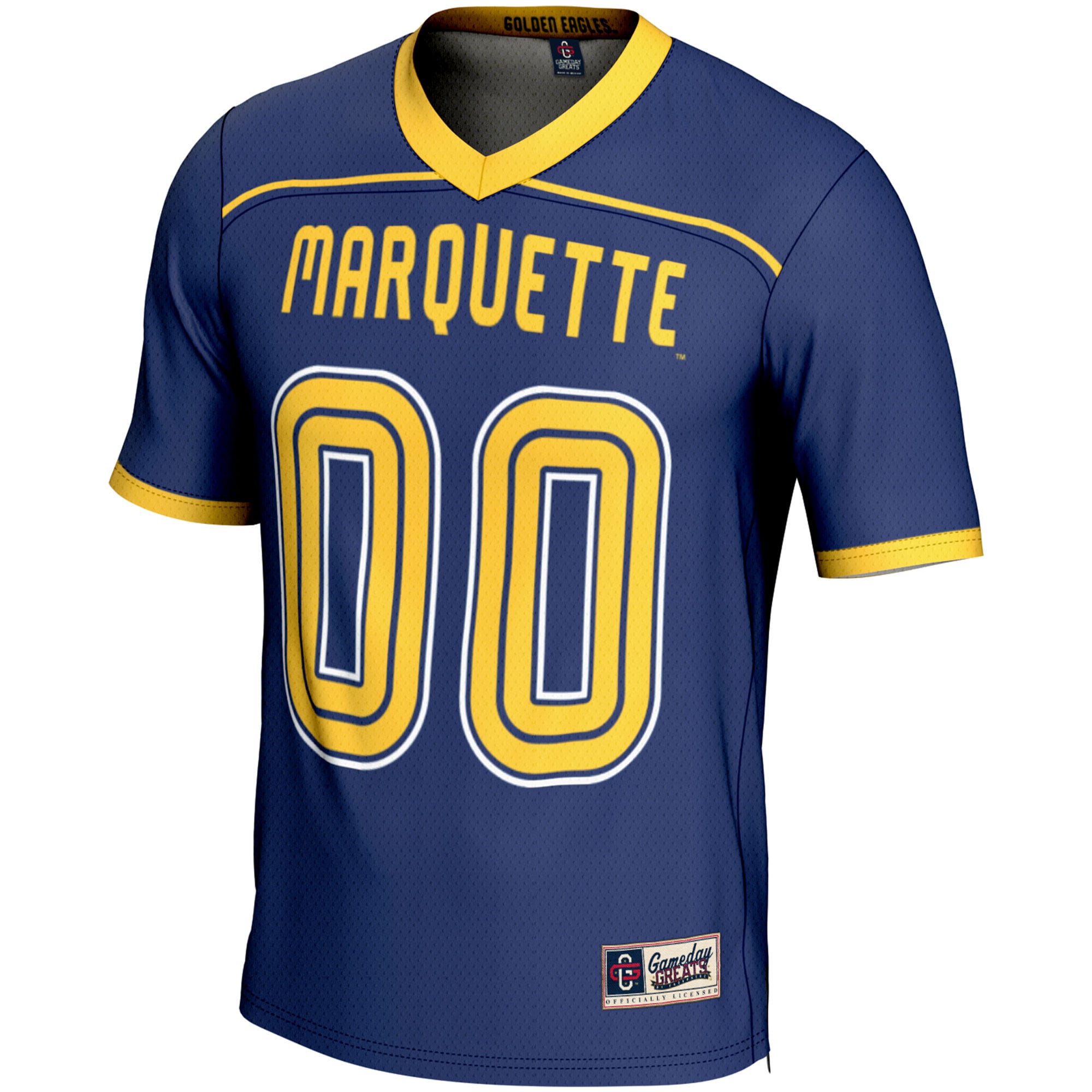 Marquette Golden Eagles Youth Lightweight Men's Lacrosse Jersey Navy - front view