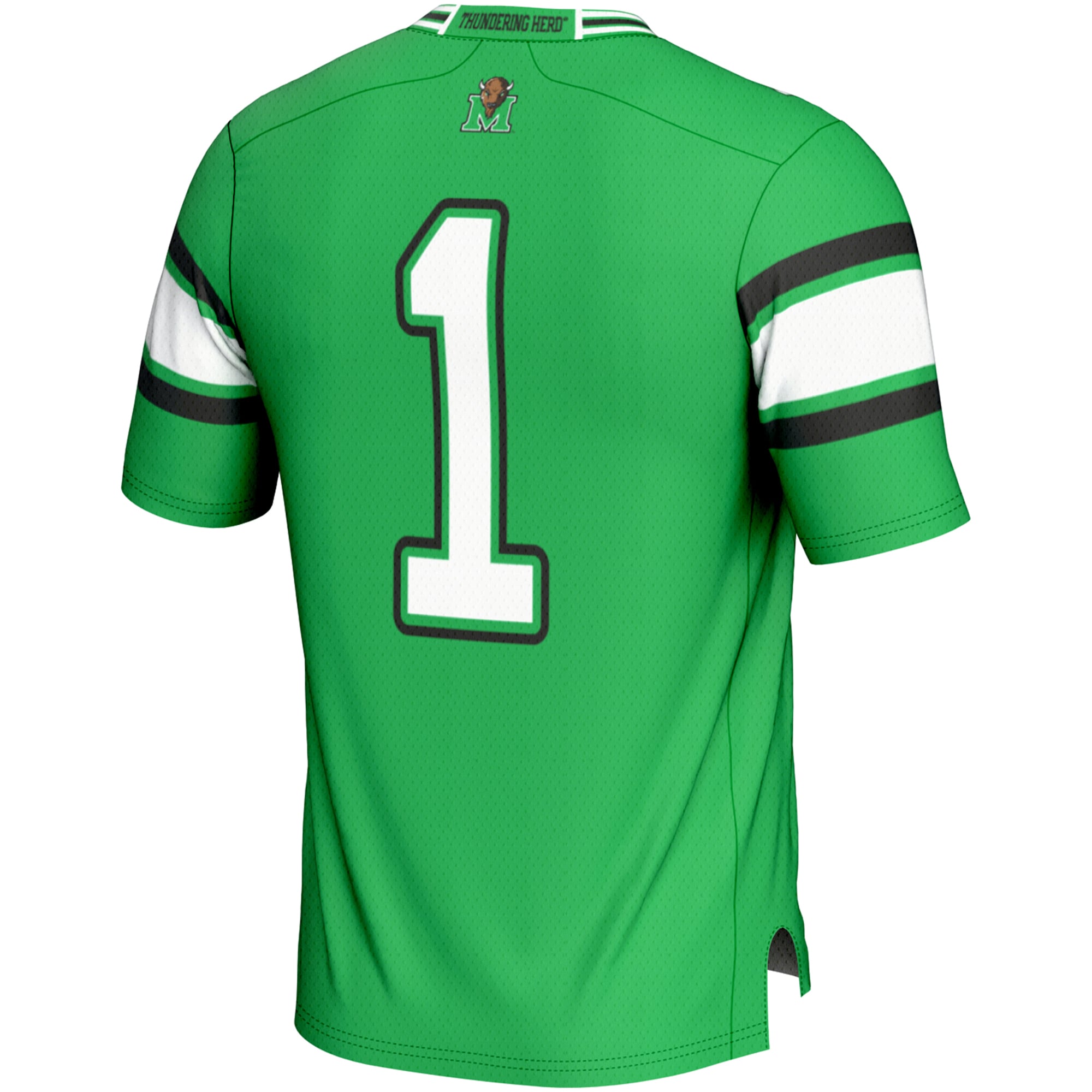 #1 Marshall Thundering Herd Endzone Football Jersey Kelly Green - detail view 1