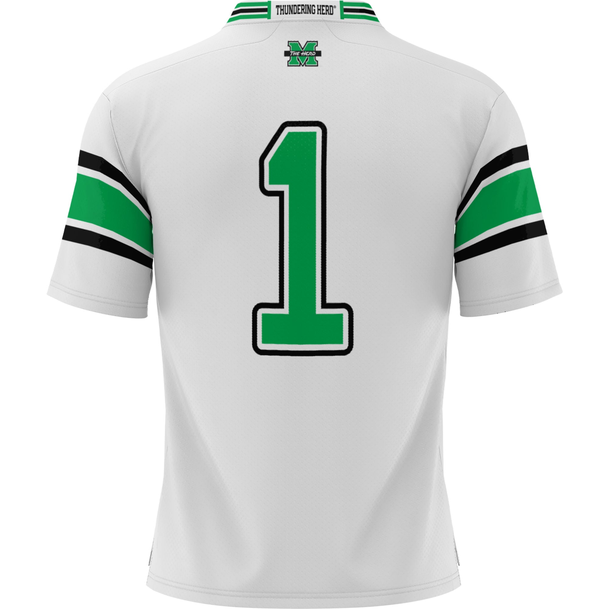 #1 Marshall Thundering Herd Youth Football Jersey White - back view