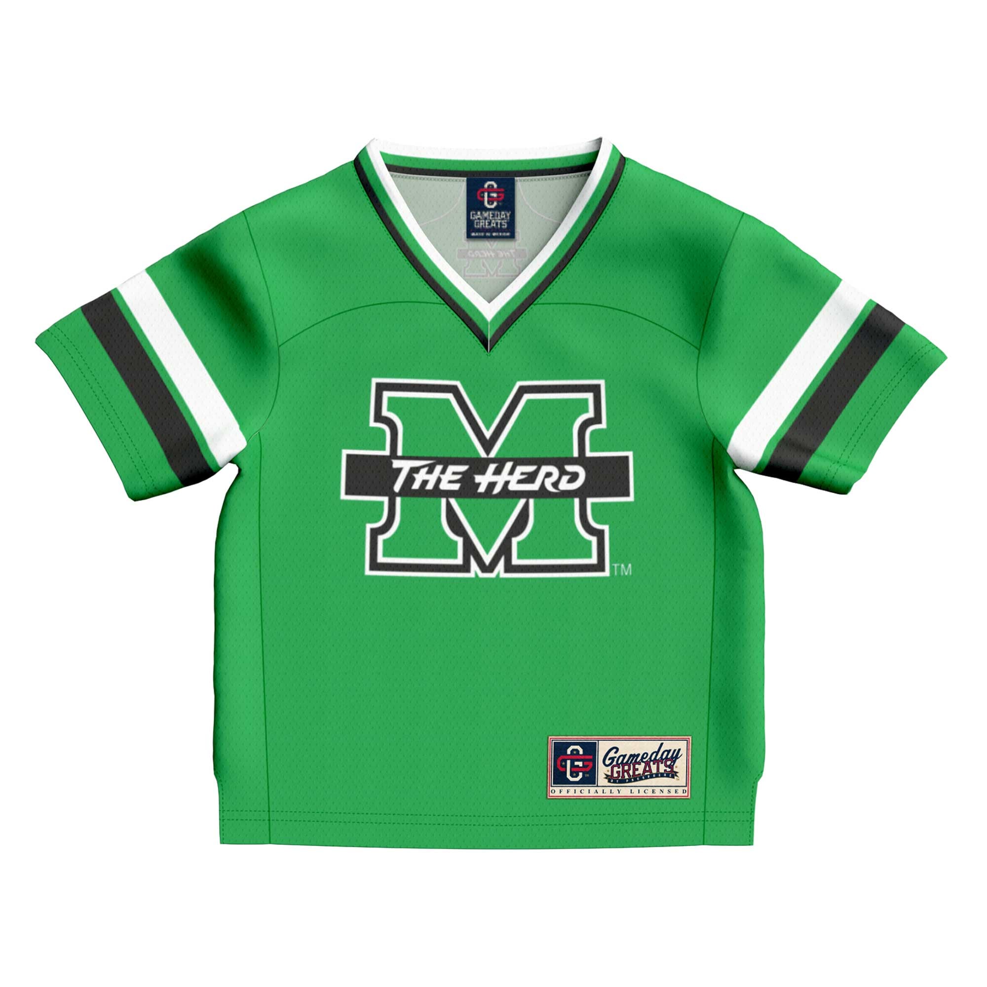 #1 Marshall Thundering Herd Infant Collegiate Football Fashion Jersey Kelly Green - front view