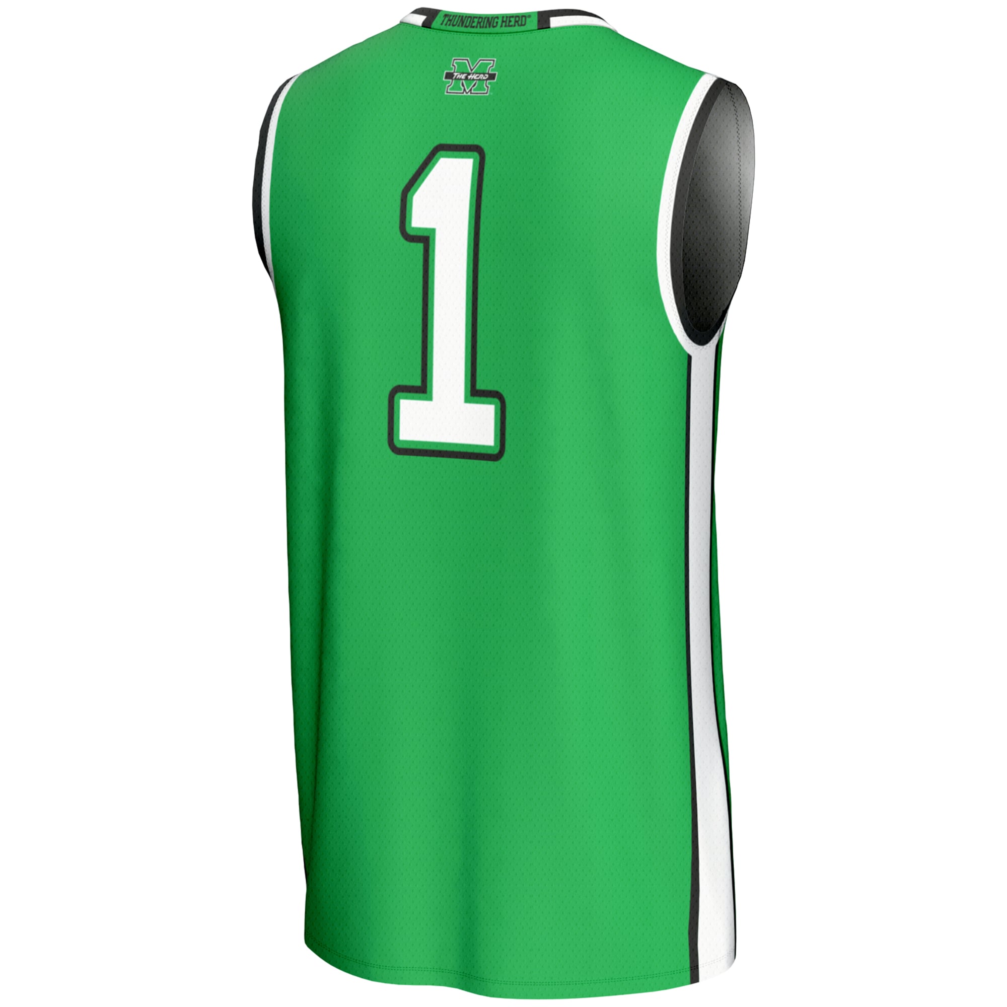 #1 Marshall Thundering Herd Lightweight Basketball Fashion Jersey Kelly Green - back view