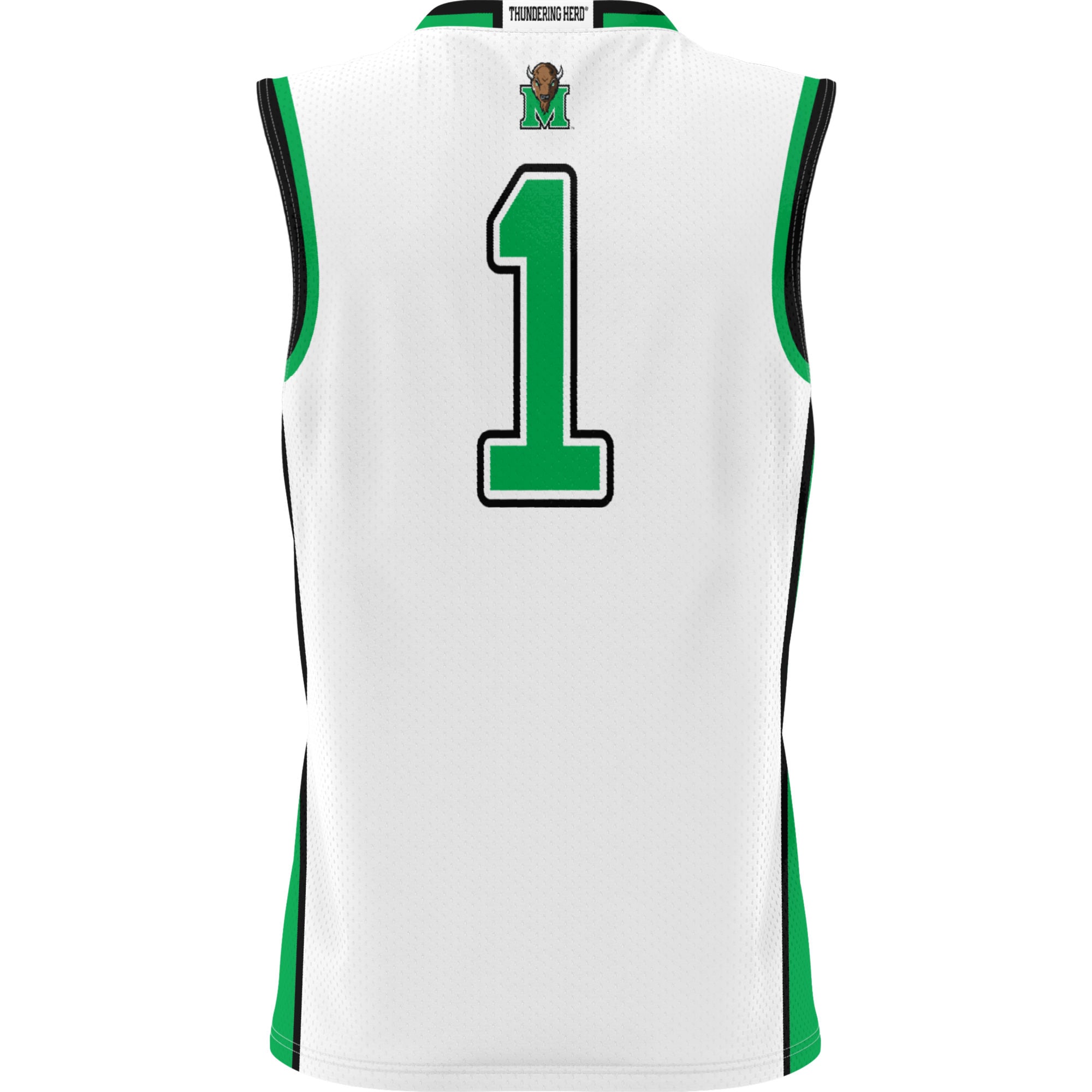 #1 Marshall Thundering Herd Lightweight Basketball Jersey White - back view