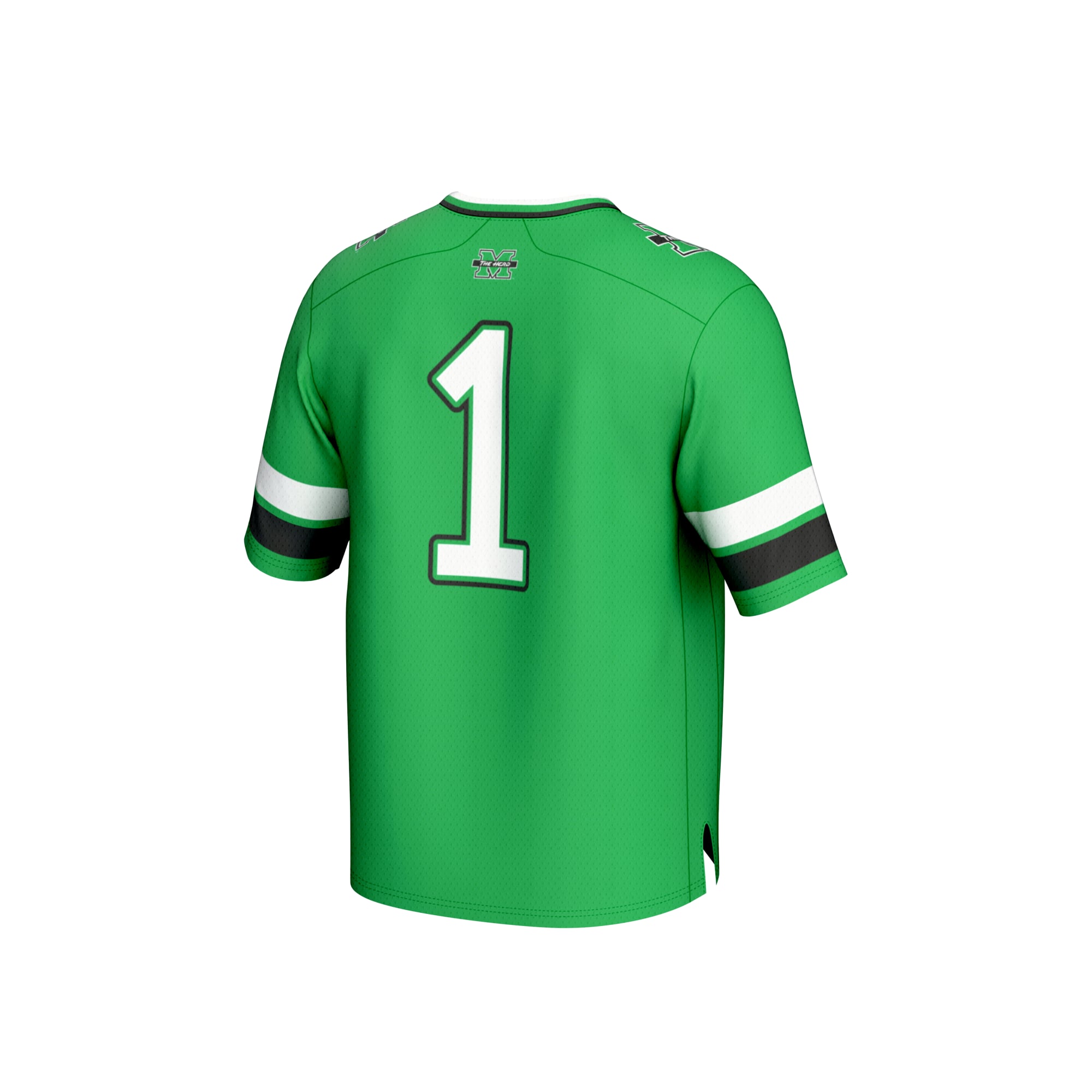#1 Marshall Thundering Herd Lightweight Collegiate Football Fashion Jersey Kelly Green - back view