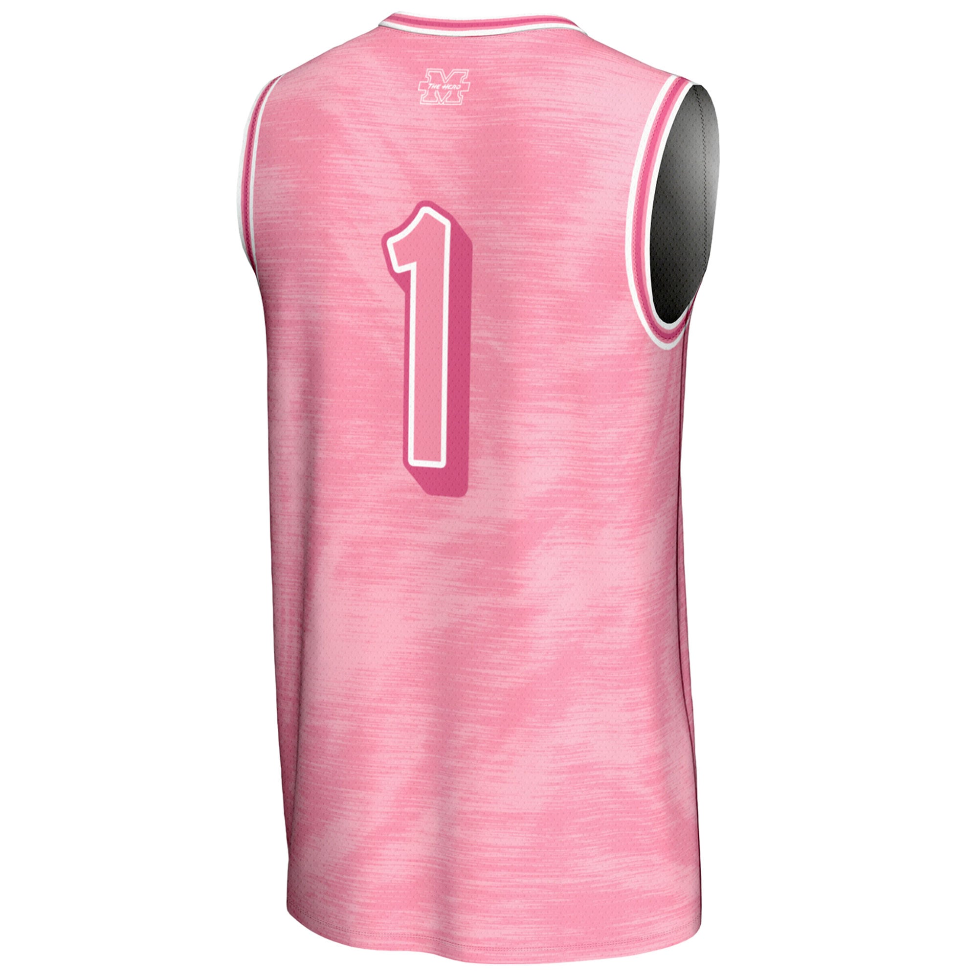 #1 Marshall Thundering Herd Unisex Lightweight Basketball Fashion Jersey Pink - back view