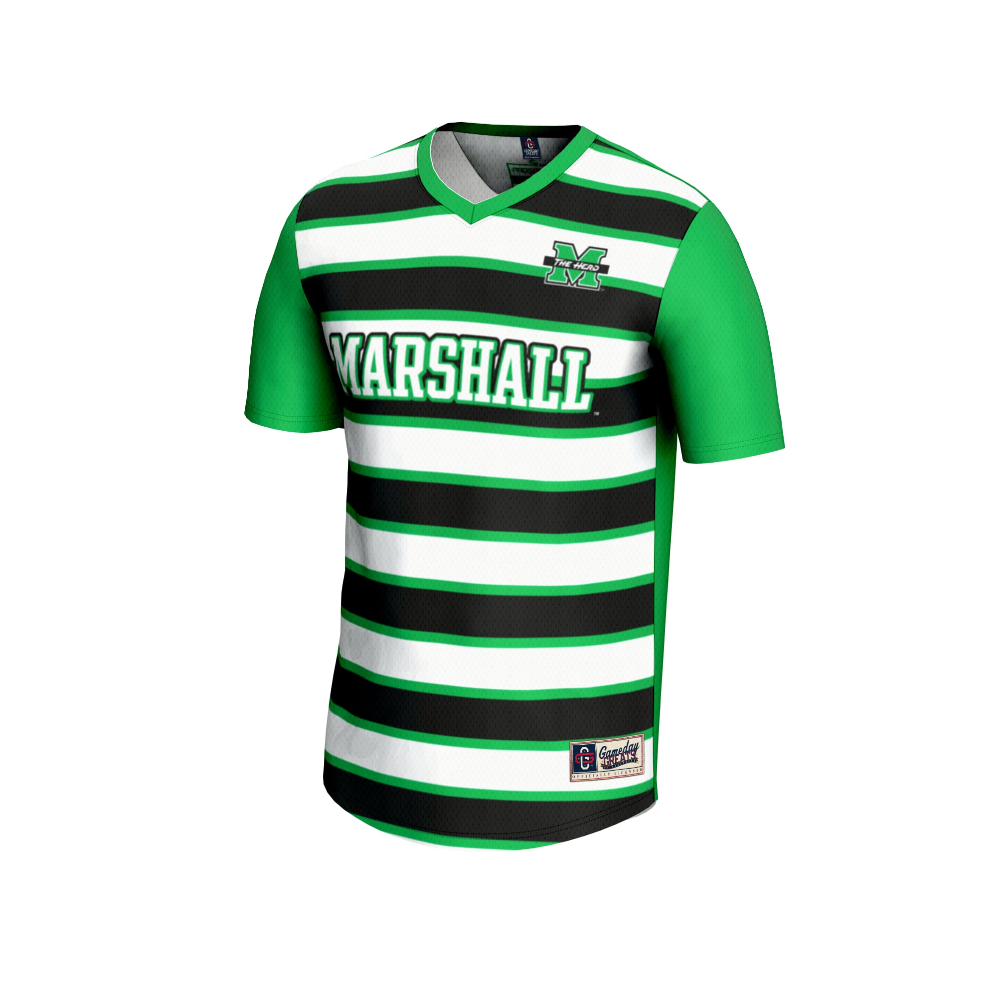 #1 Marshall Thundering Herd Youth Lightweight Soccer Fashion Jersey Kelly Green - front view