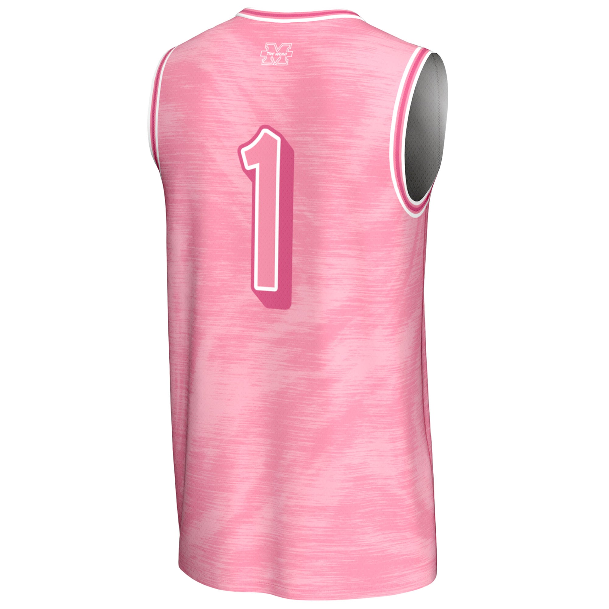#1 Marshall Thundering Herd Youth Lightweight Basketball Fashion Jersey Pink - back view