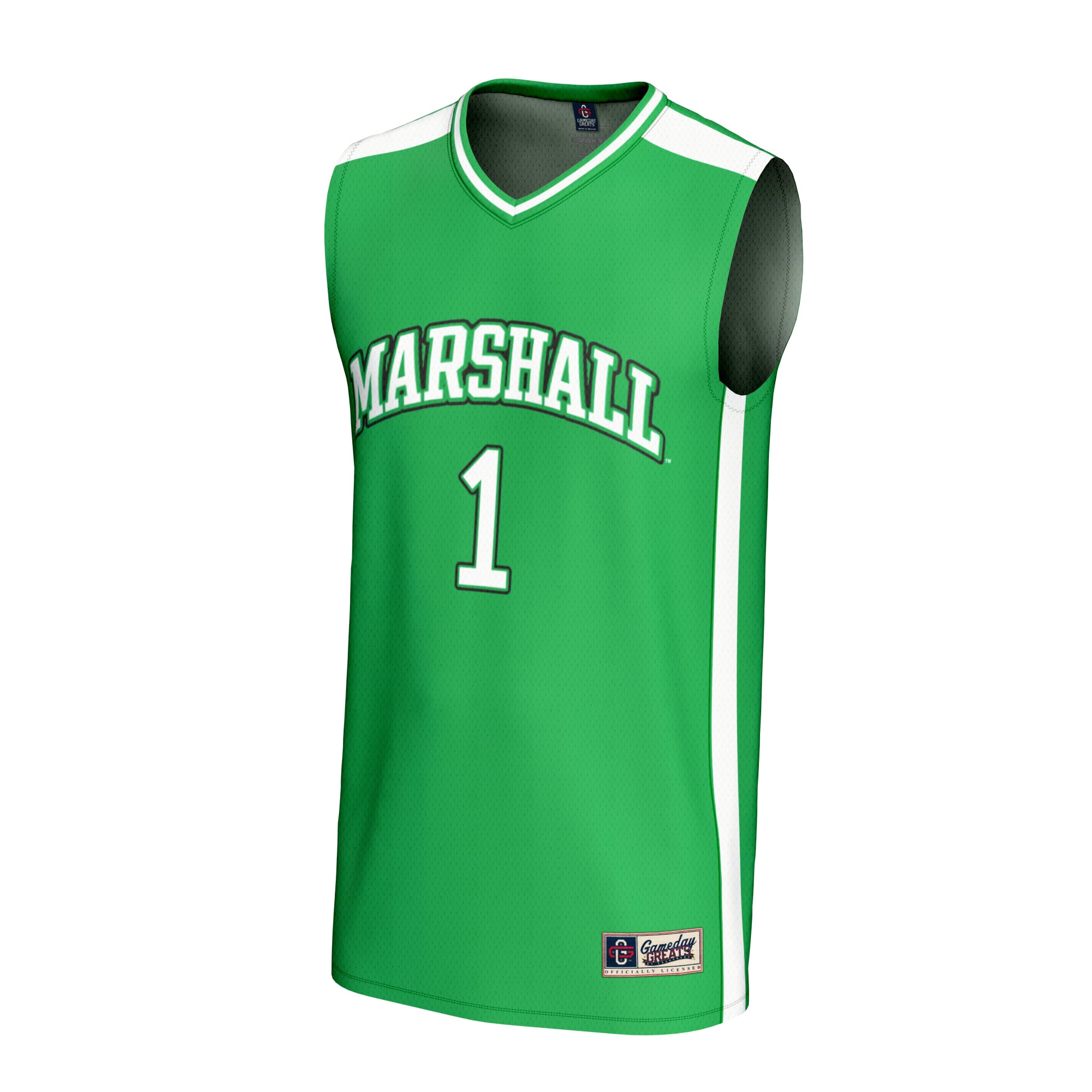 #1 Marshall Thundering Herd Youth Lightweight Collegiate Basketball Fashion Jersey - front view