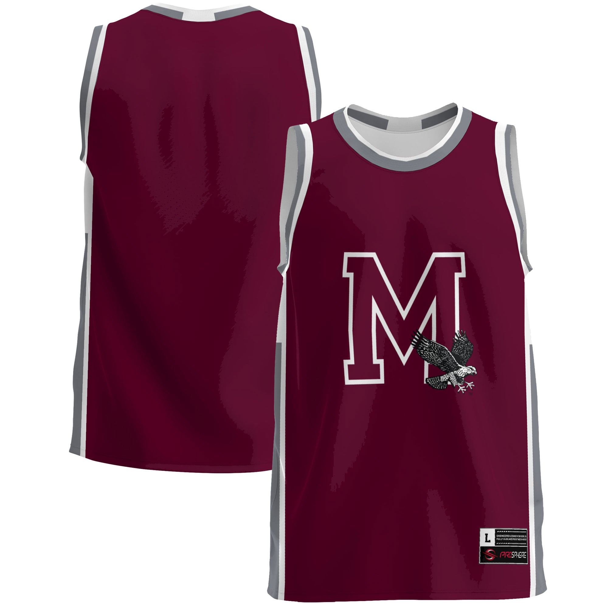 Maryland Eastern Shore Hawks Lightweight Basketball Jersey Maroon - front and back view