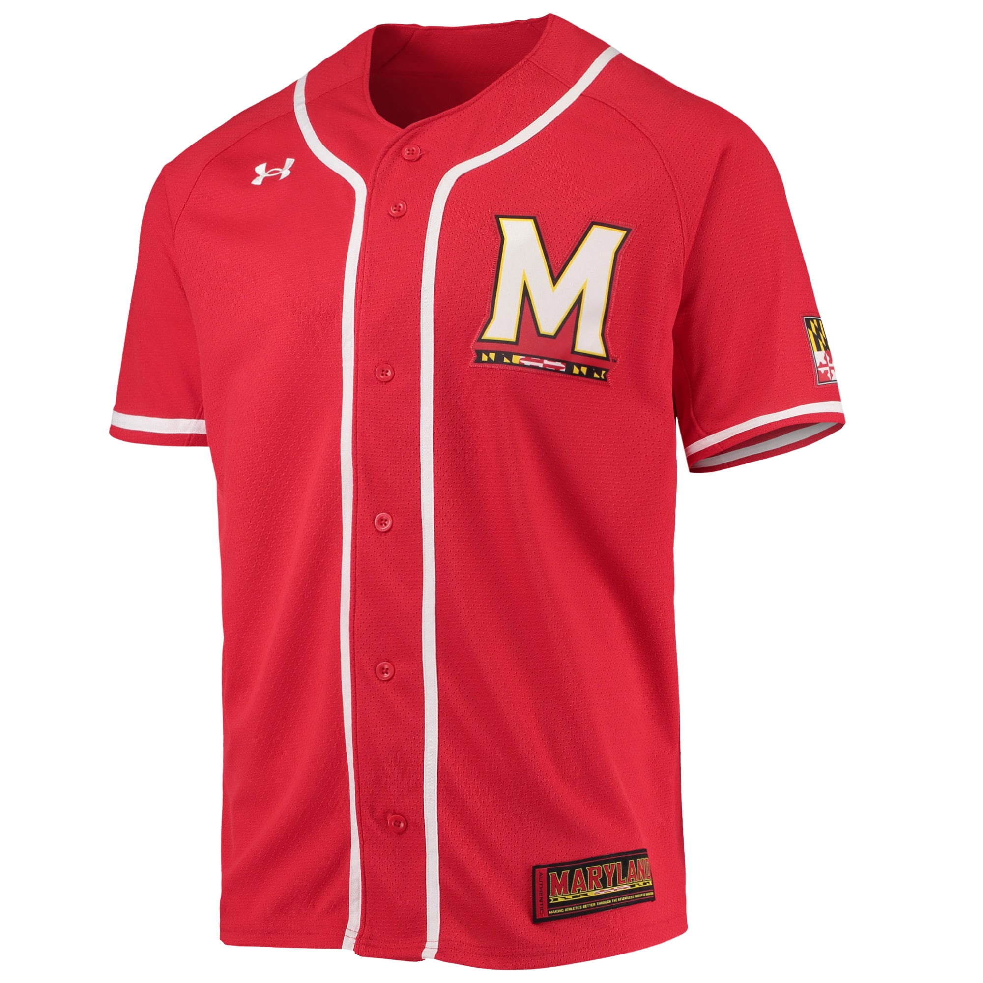 Maryland Terrapins Baseball Jersey Red - front view