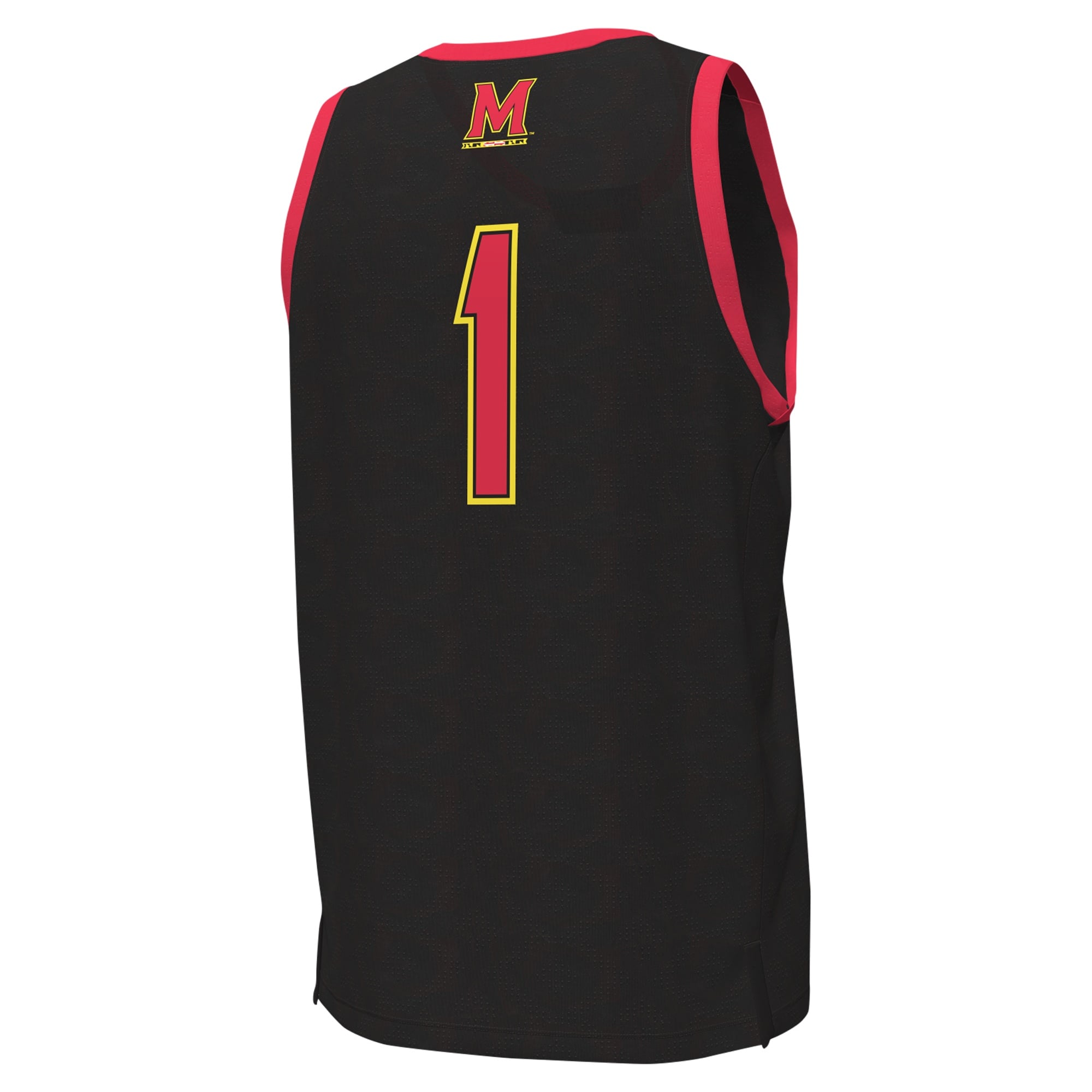 #1 Maryland Terrapins Basketball Jersey Black - back view