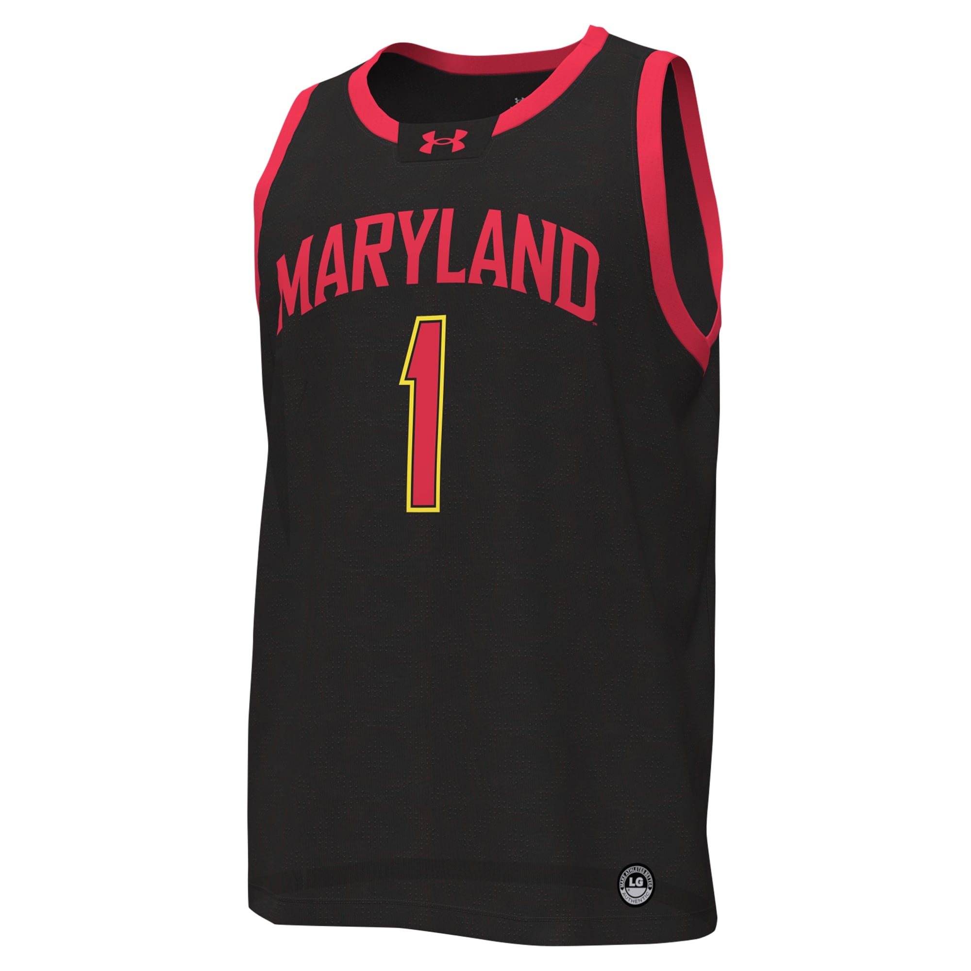 #1 Maryland Terrapins Basketball Jersey Black - front view