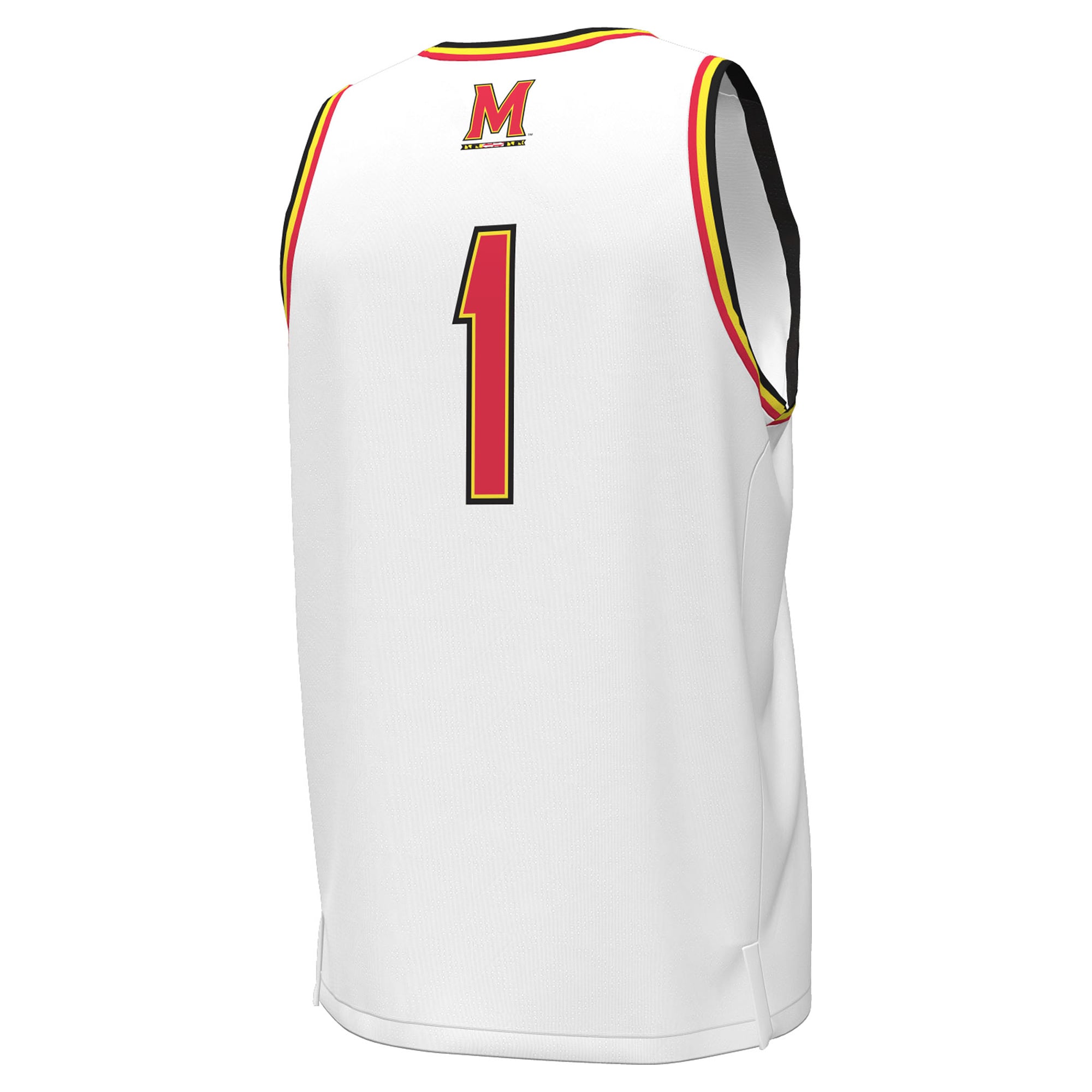#1 Maryland Terrapins Basketball Jersey White - back view
