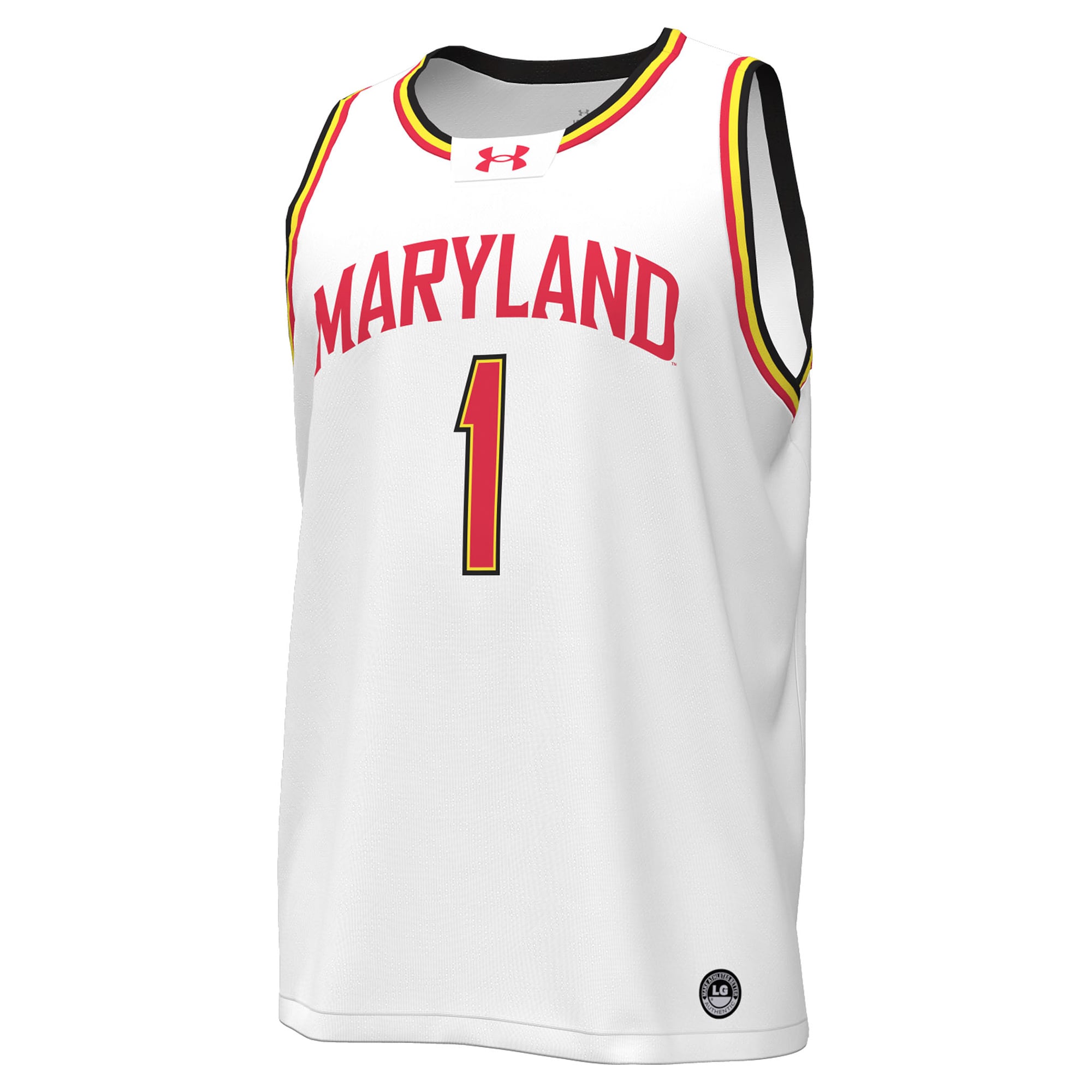 #1 Maryland Terrapins Basketball Jersey White - front view