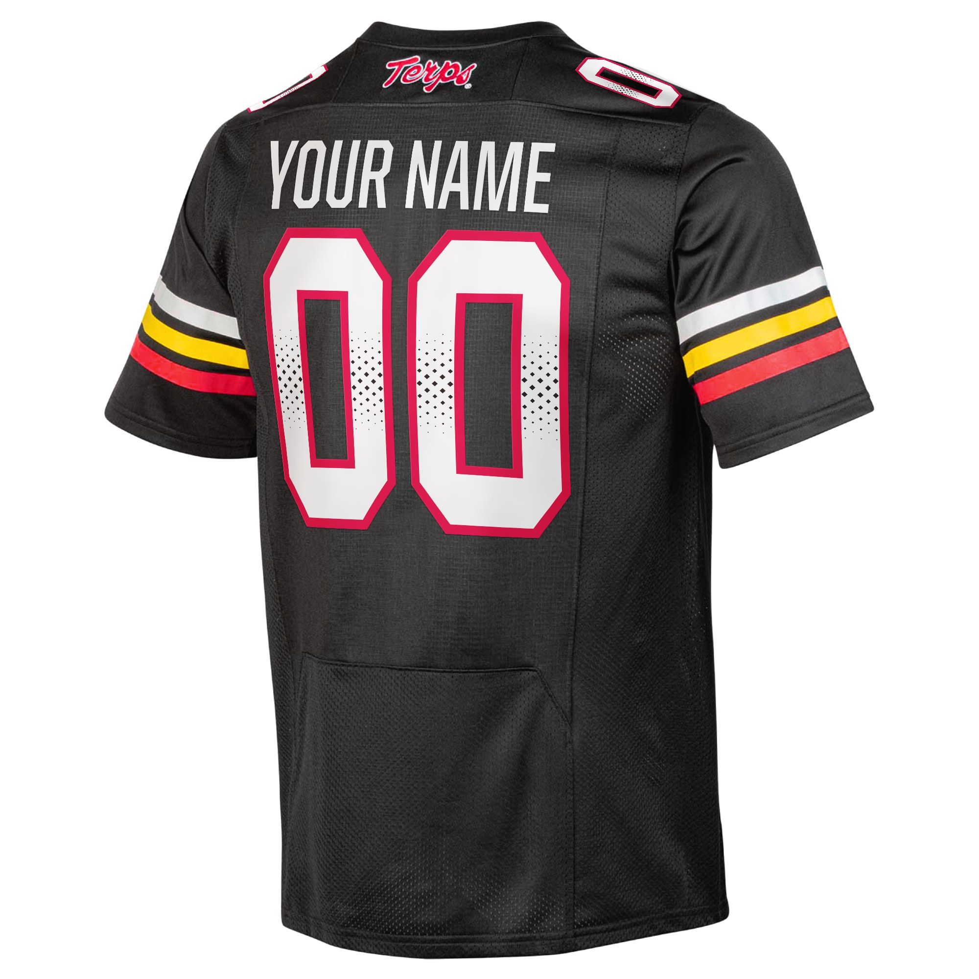 Maryland Terrapins Custom Football Jersey Black - back view