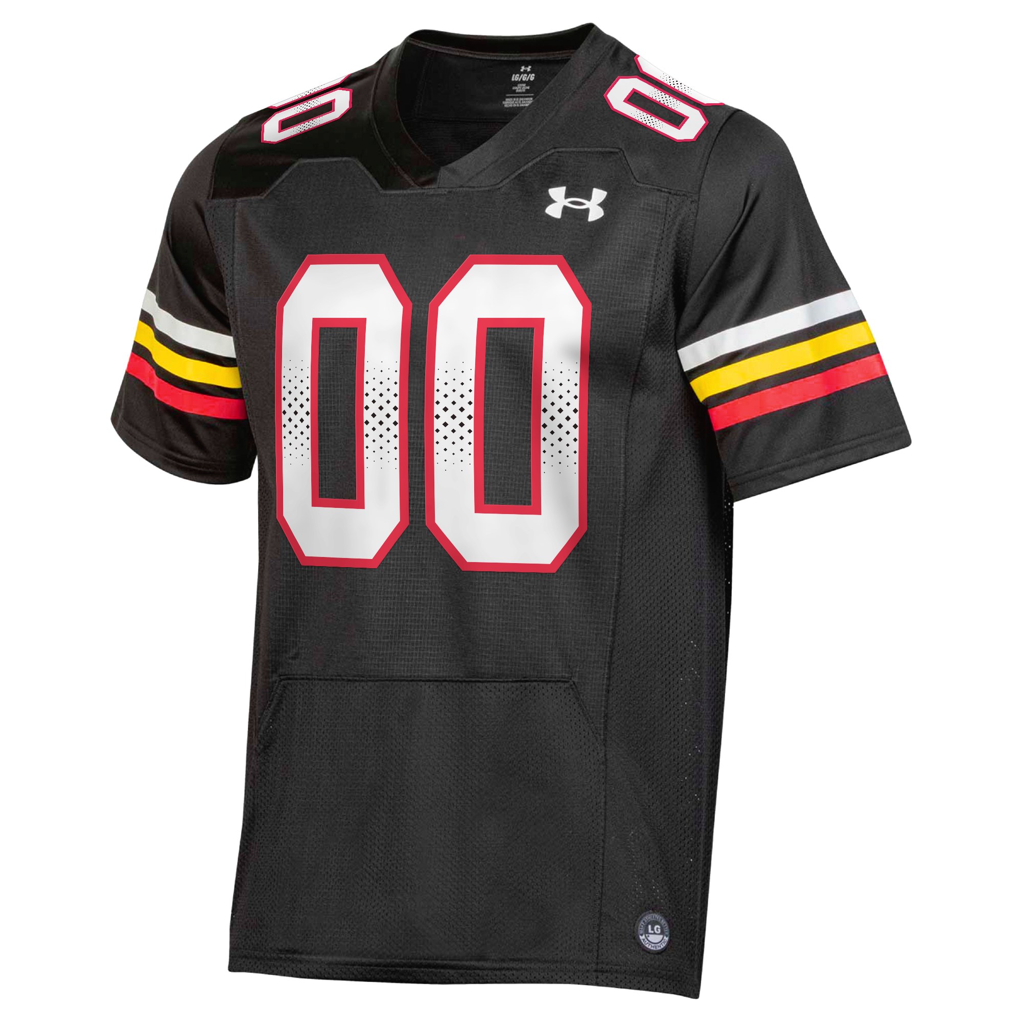 Maryland Terrapins Custom Football Jersey Black - front view