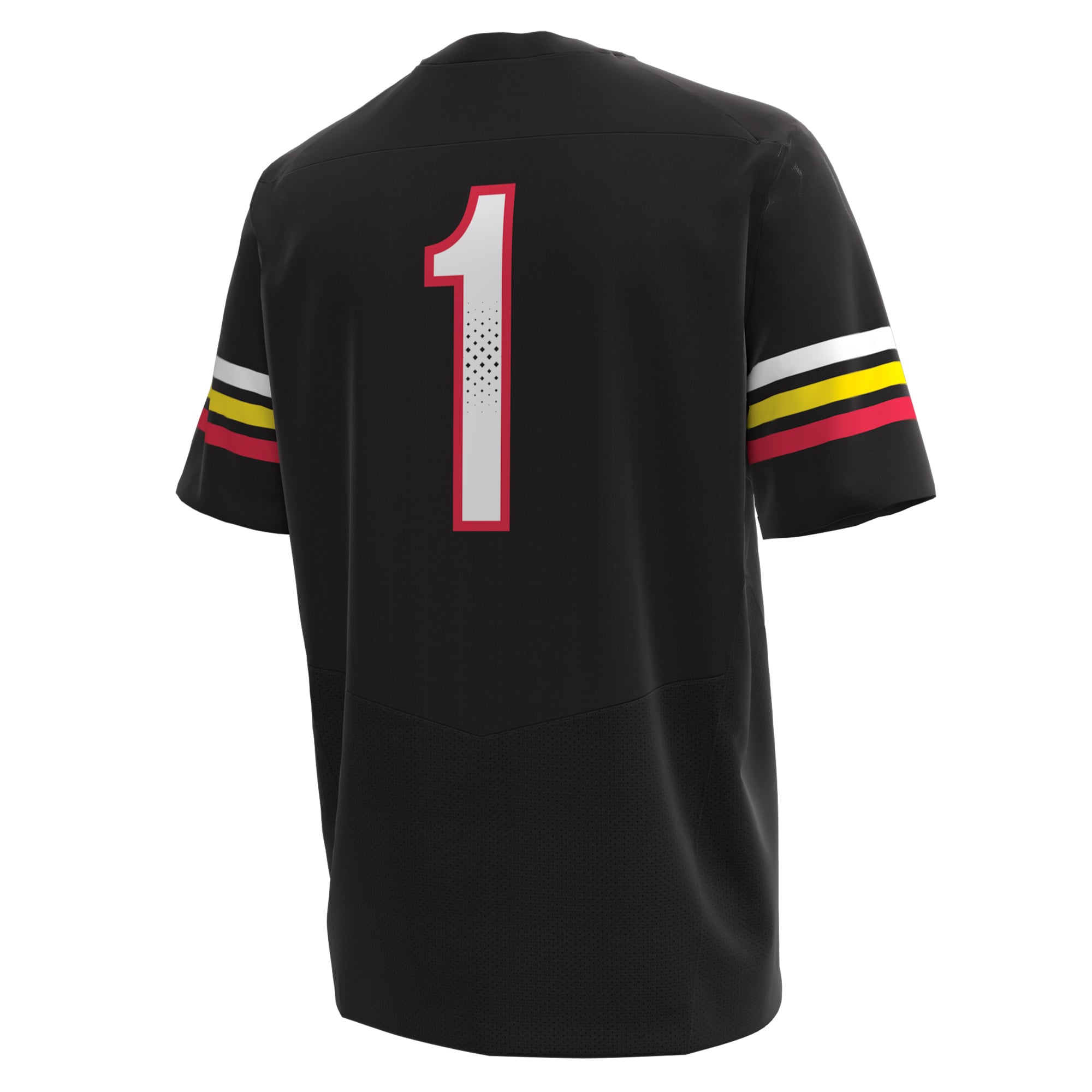 #1 Maryland Terrapins Football Jersey Black - back view