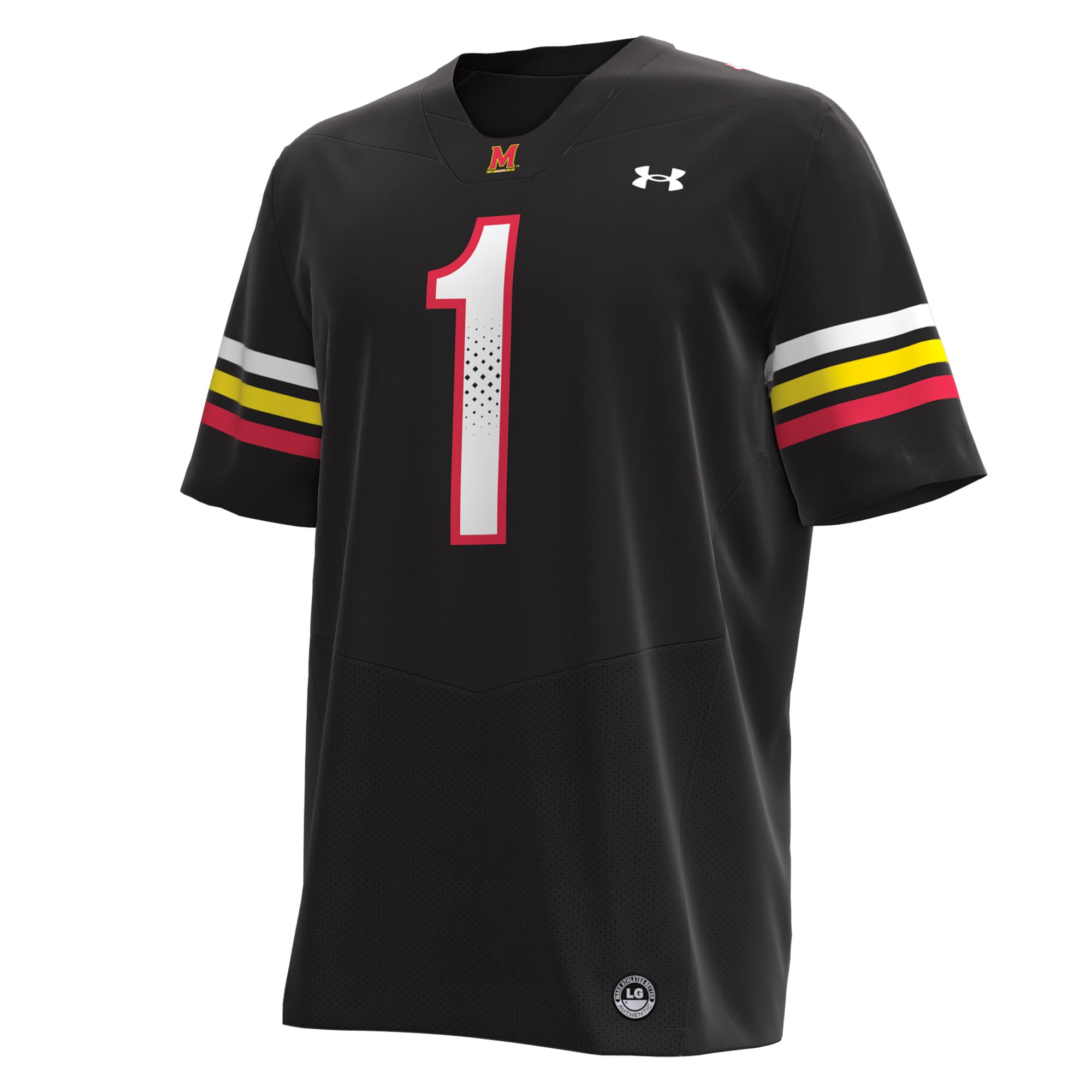 #1 Maryland Terrapins Football Jersey Black - front view