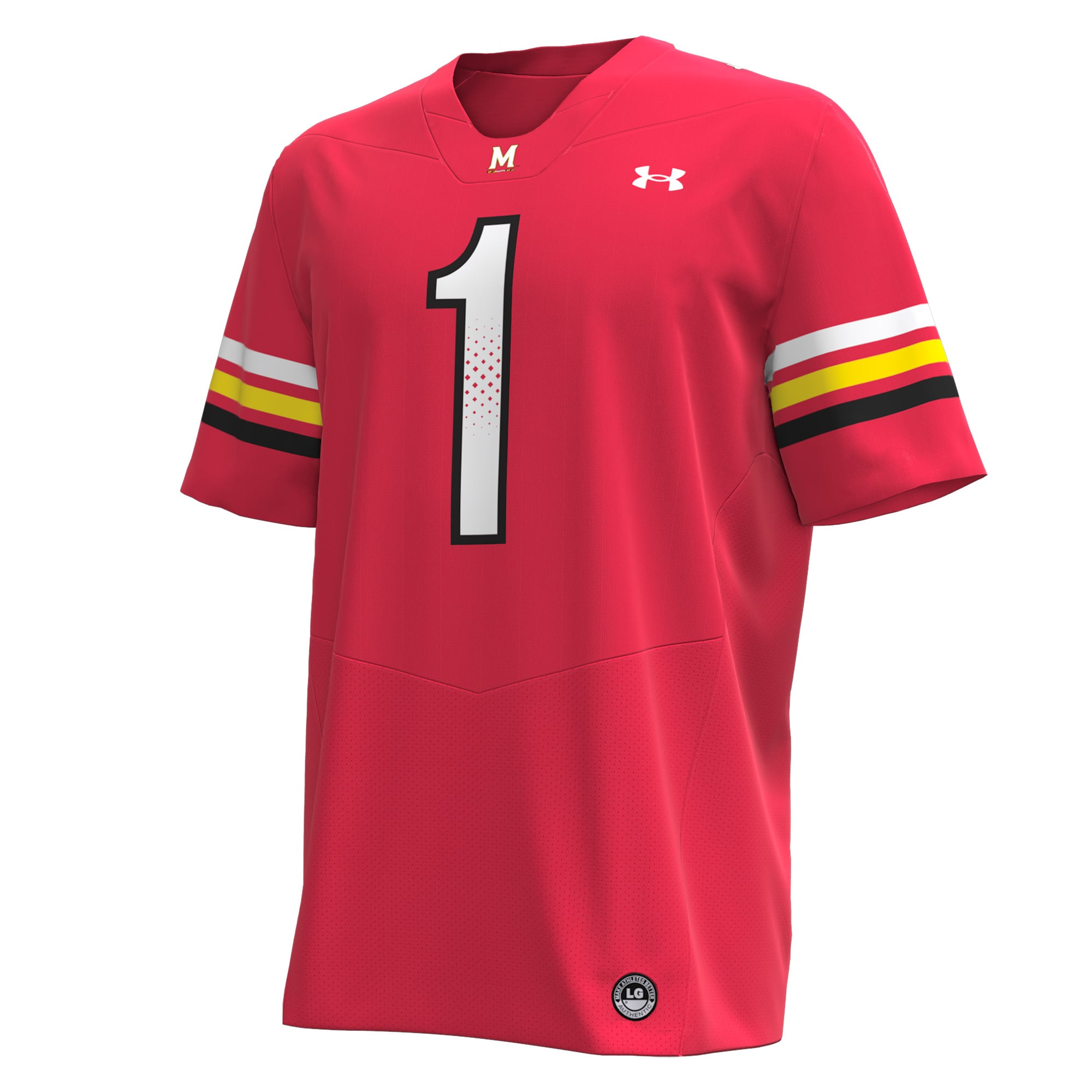 #1 Maryland Terrapins Football Jersey Red - front view