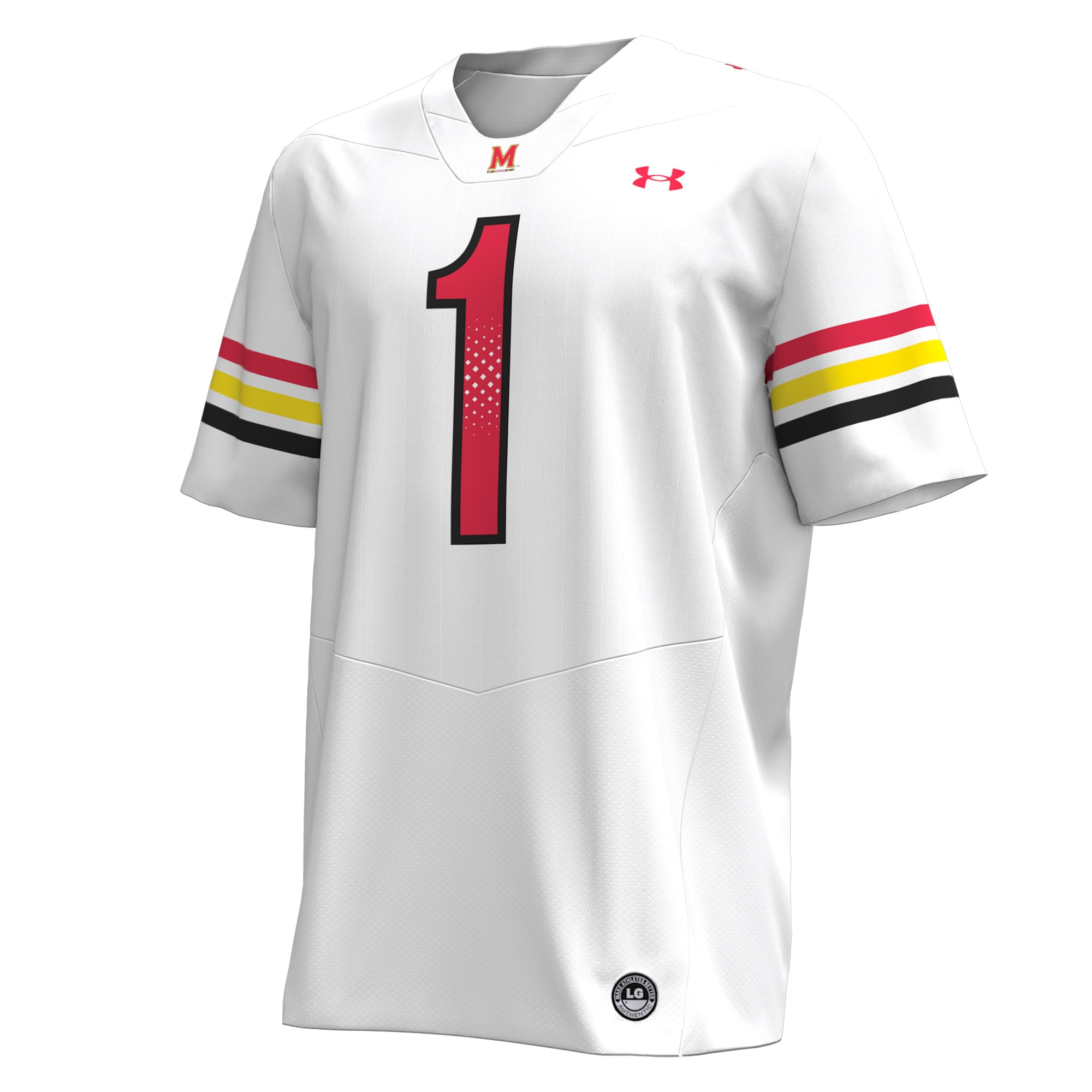 #1 Maryland Terrapins Football Jersey White - front view