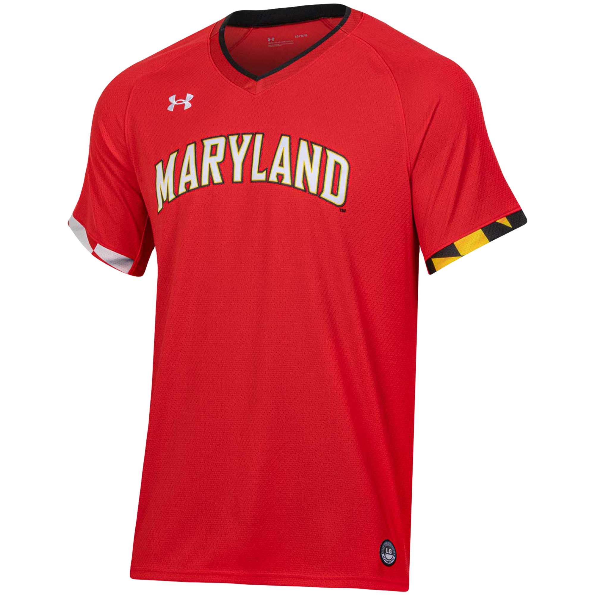 Maryland Terrapins Softball V-Neck Jersey Red - front view