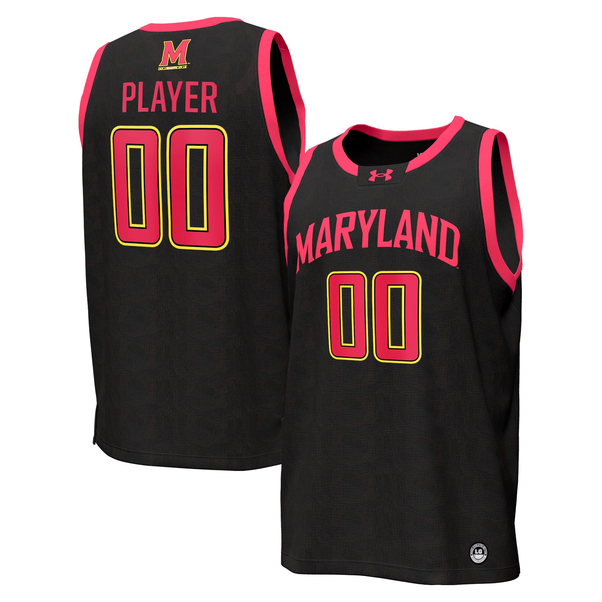 Maryland Terrapins Unisex Women's Basketball Jersey Black - front and back view