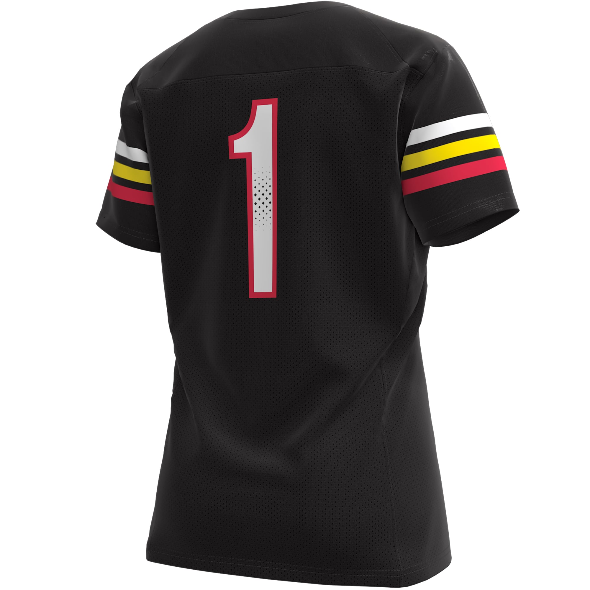 #1 Maryland Terrapins Women's Football Jersey Black - back view