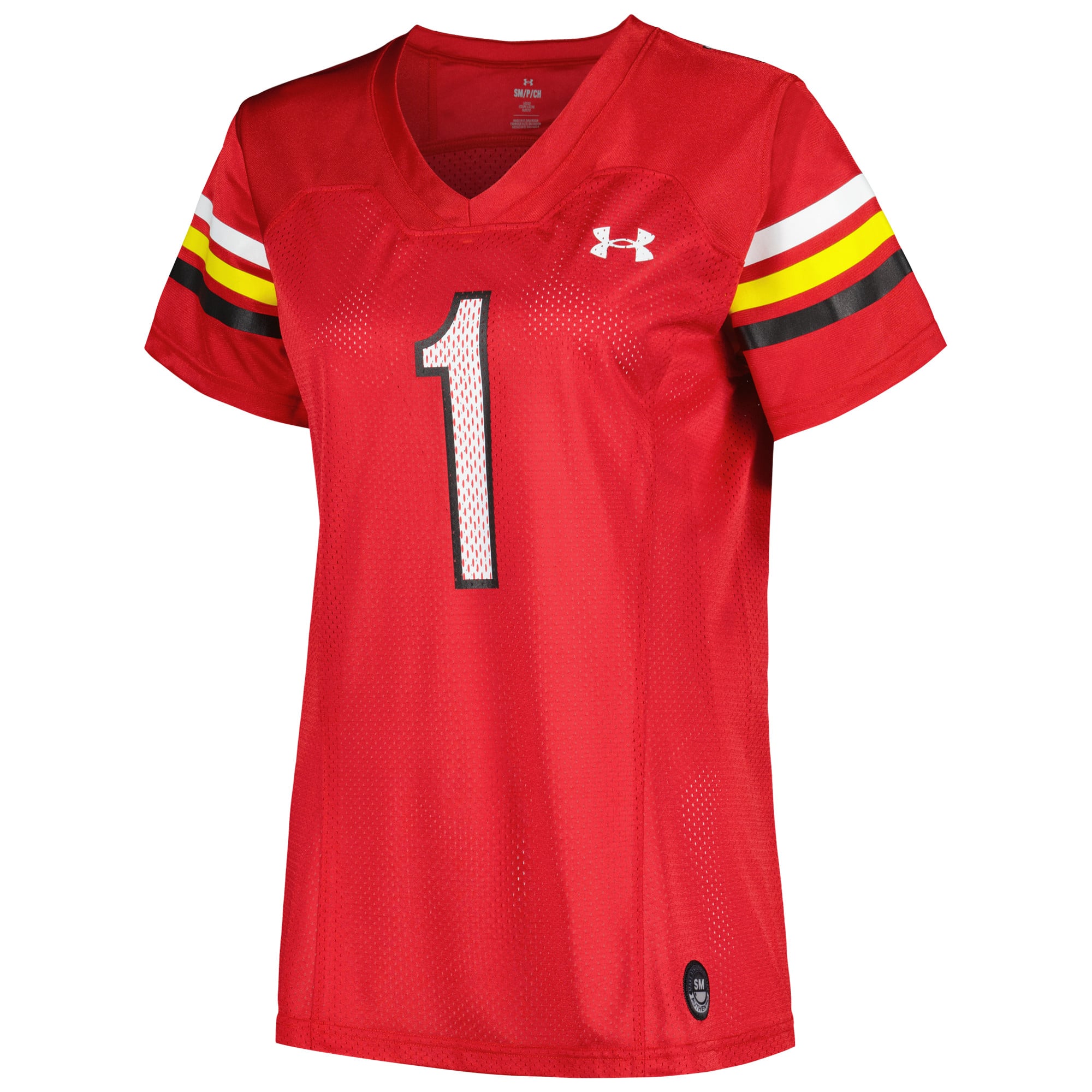 #1 Maryland Terrapins Women's Football Jersey Red - front view