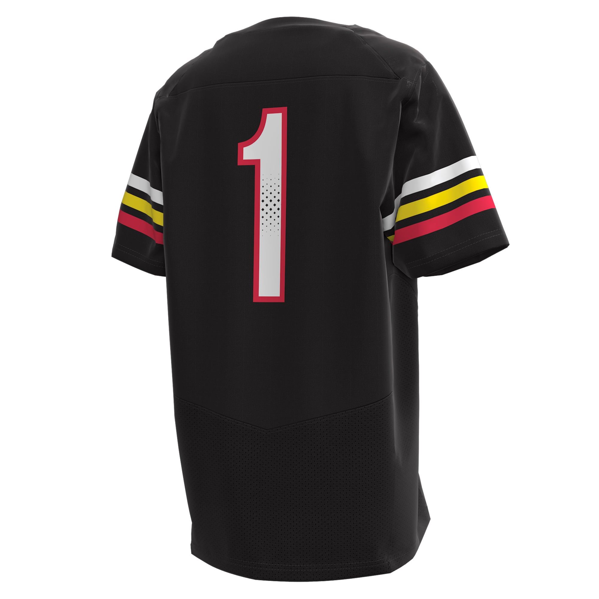 #1 Maryland Terrapins Youth Football Jersey Black - back view