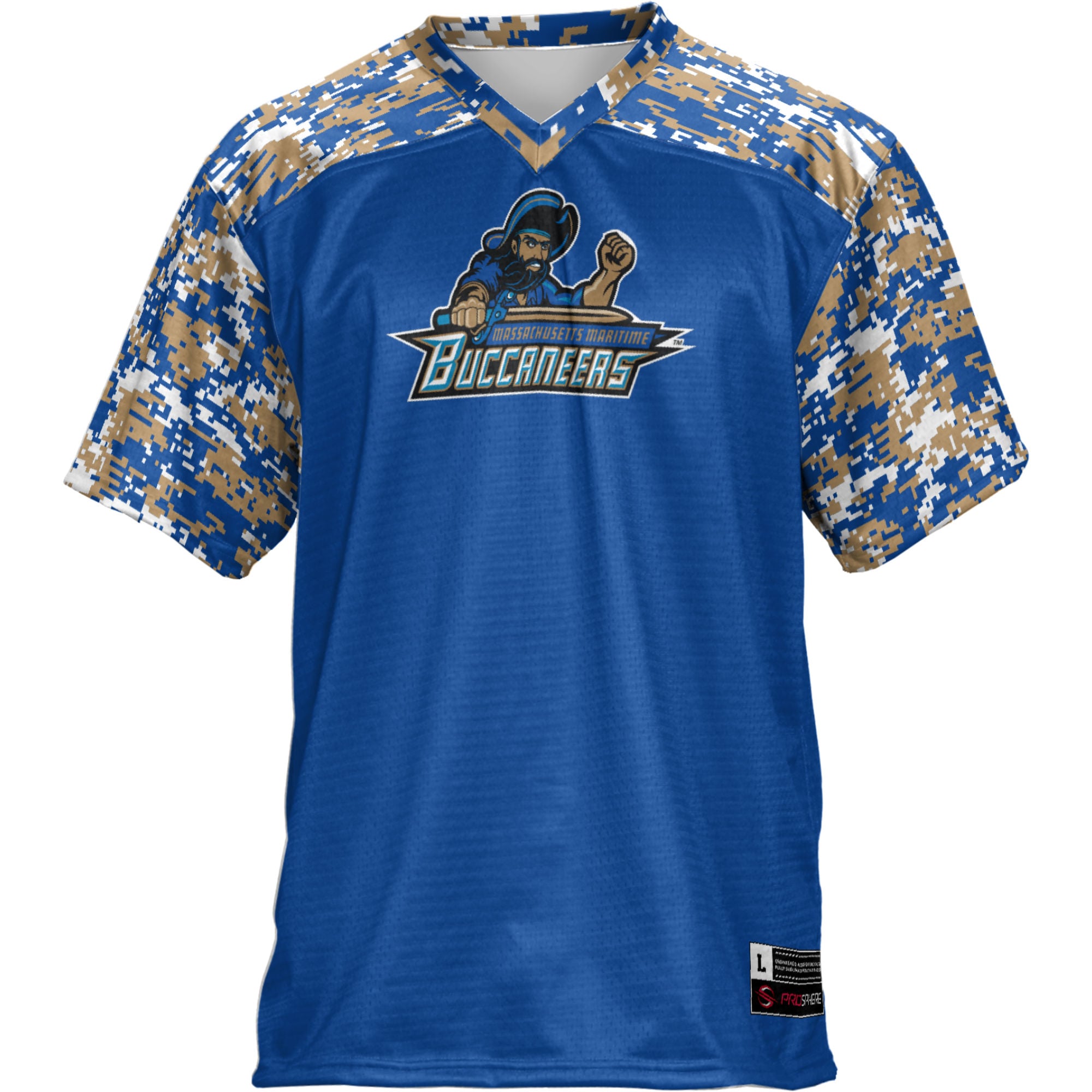 Massachusetts Maritime Academy Buccaneers Football Jersey Blue - front view