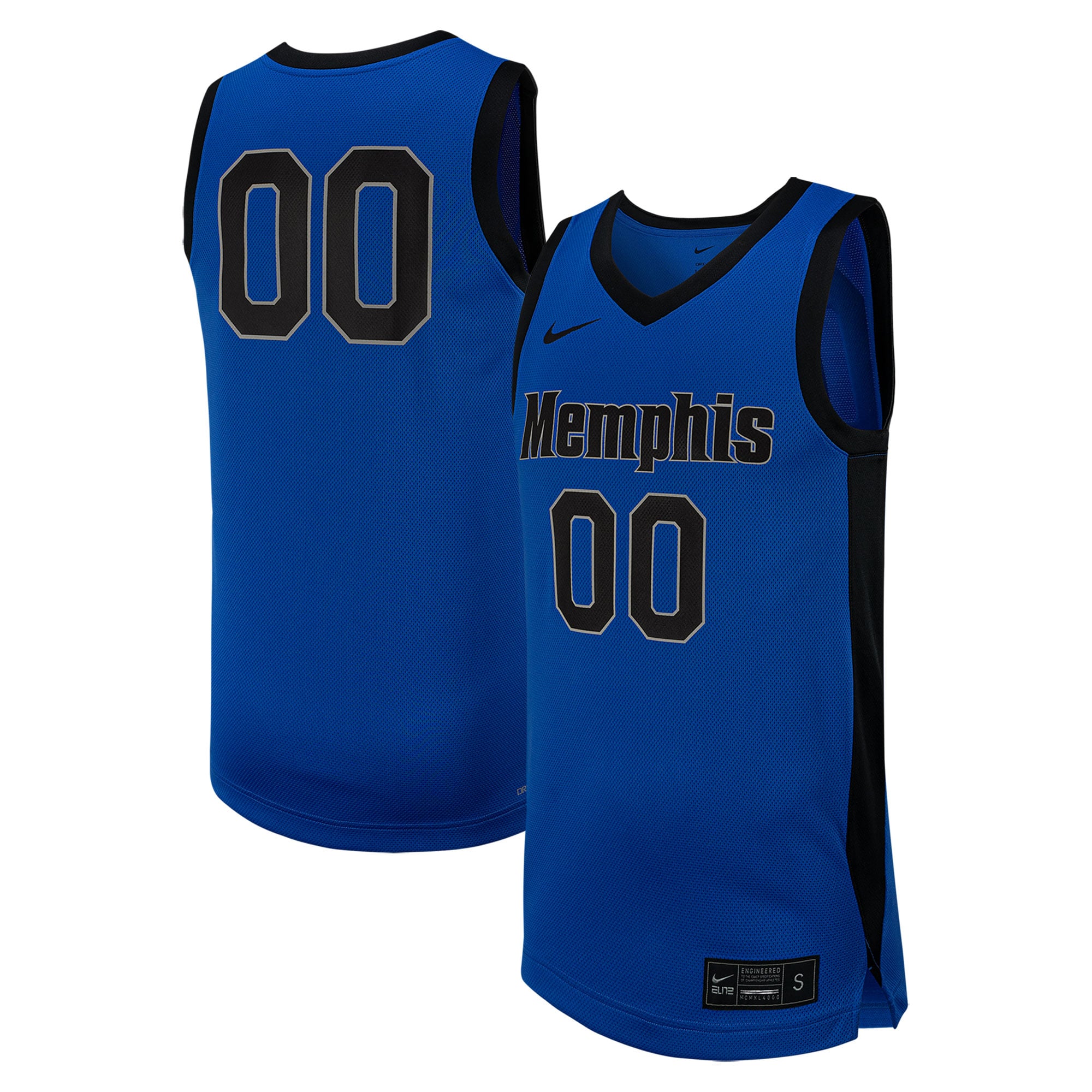 #0 Memphis Tigers Basketball Jersey Royal - front and back view