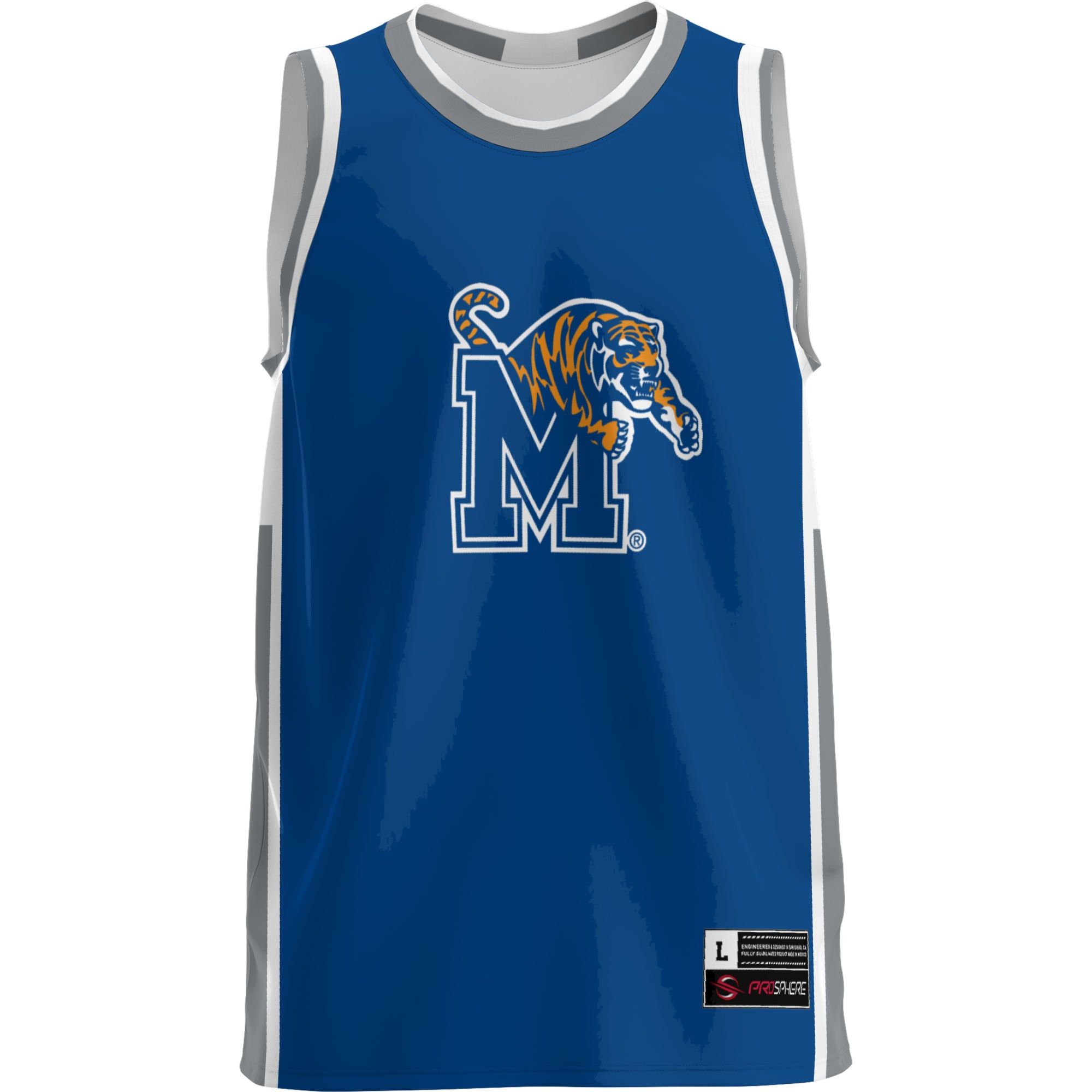 Memphis Tigers Lightweight Basketball Jersey Blue - front view