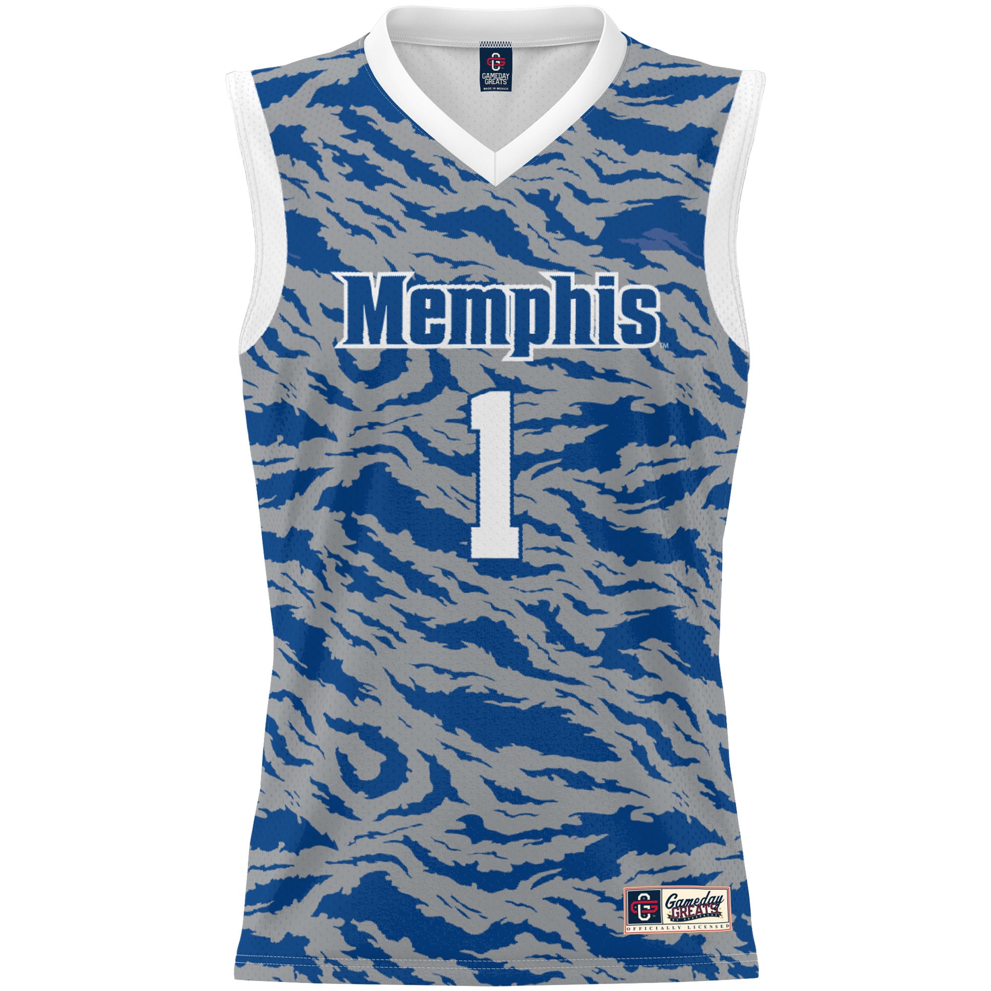 #1 Memphis Tigers Youth Lightweight Basketball Jersey Royal - front view