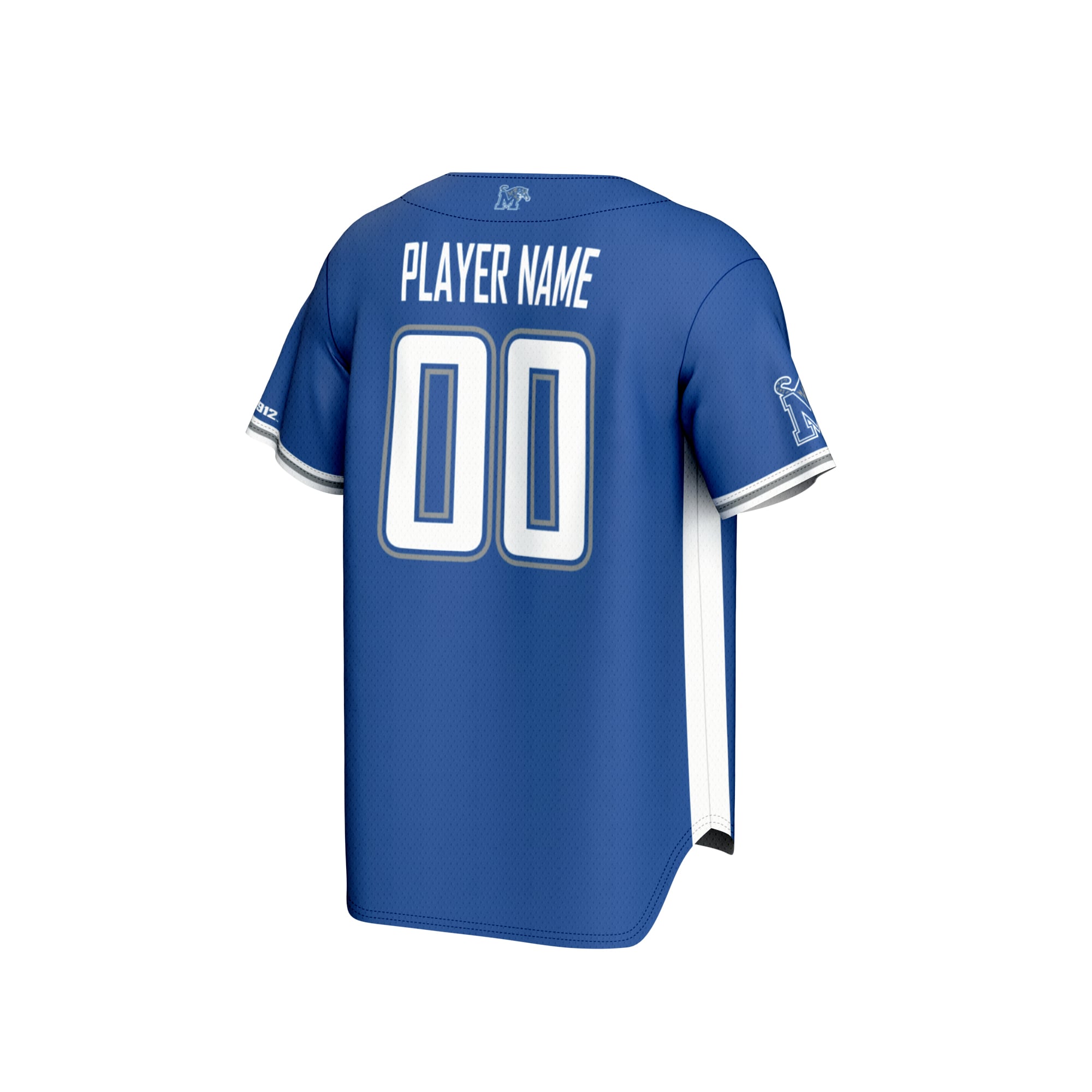 Memphis Tigers Unisex Lightweight Collegiate Baseball Fashion Jersey Royal - back view