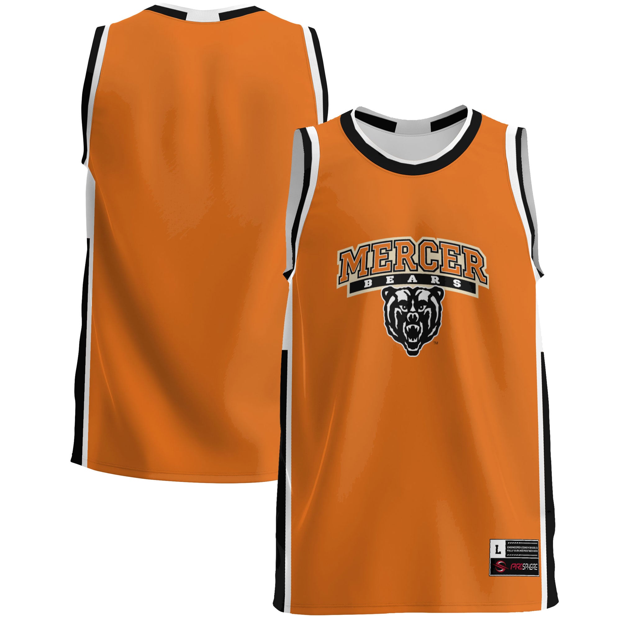 Mercer Bears Lightweight Basketball Jersey Orange - front and back view