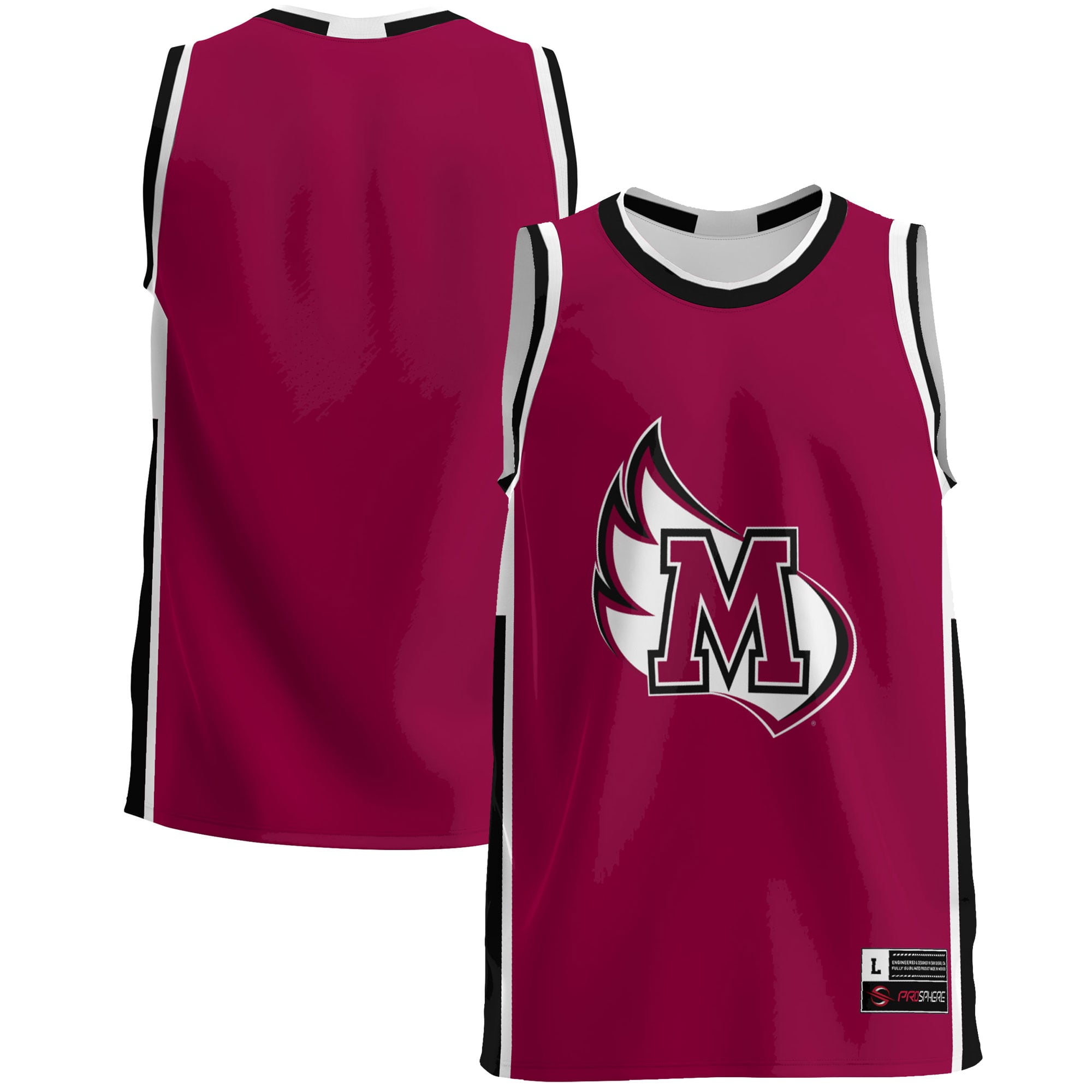 Meredith College Avenging Angels Lightweight Basketball Jersey Maroon - front and back view