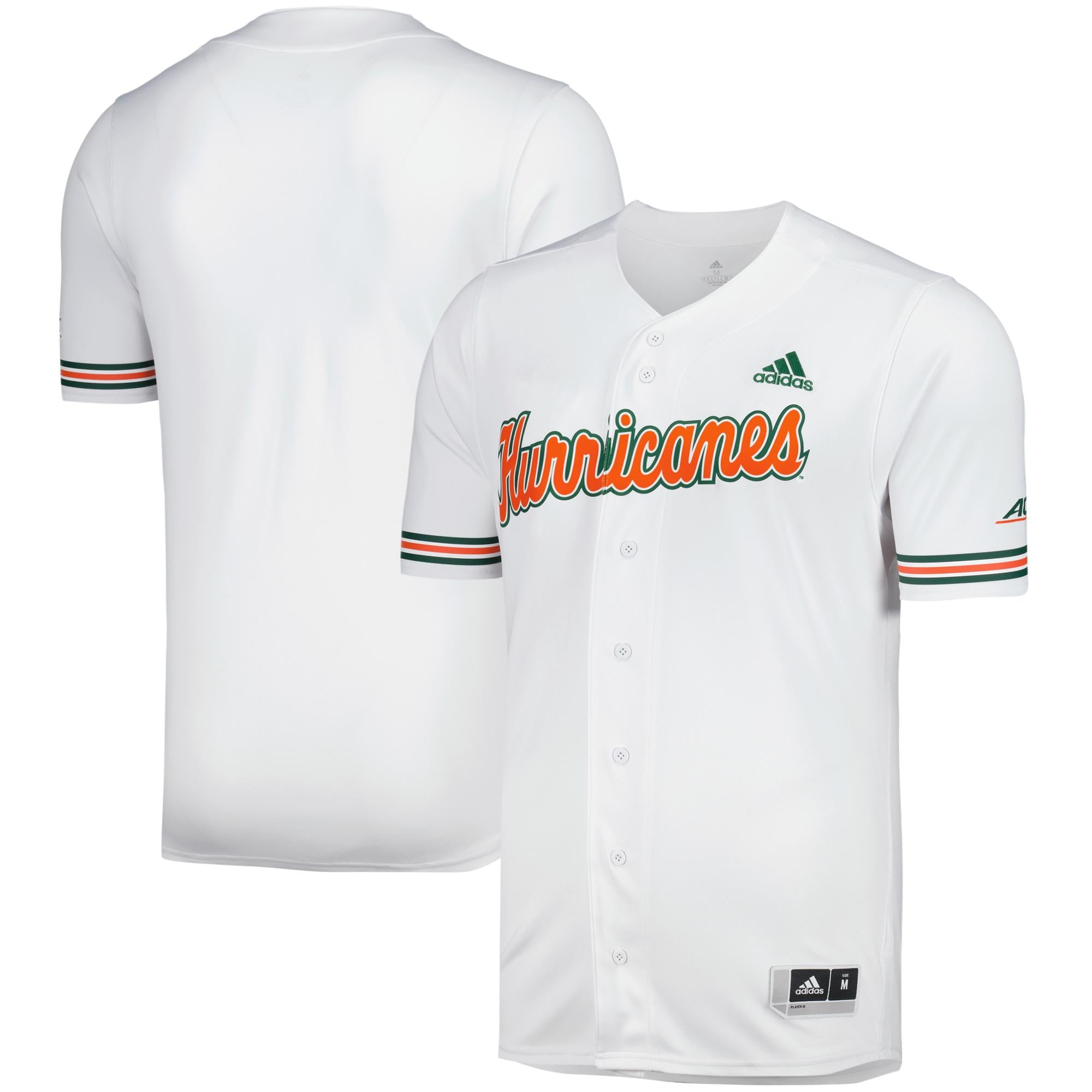 Miami Hurricanes Baseball Jersey White - front and back view