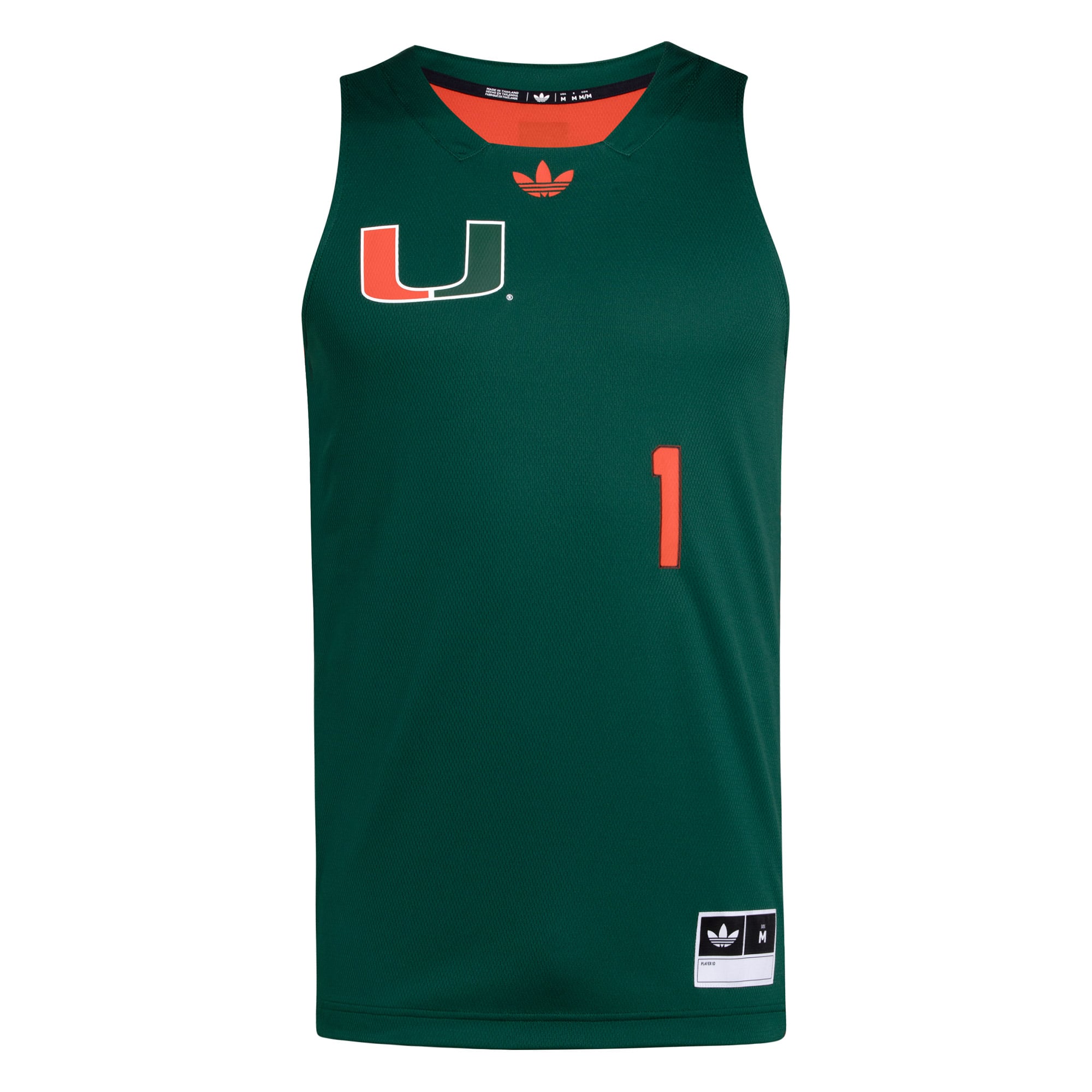 #1 Miami Hurricanes Black History Month Basketball Jersey Green/Orange - front view