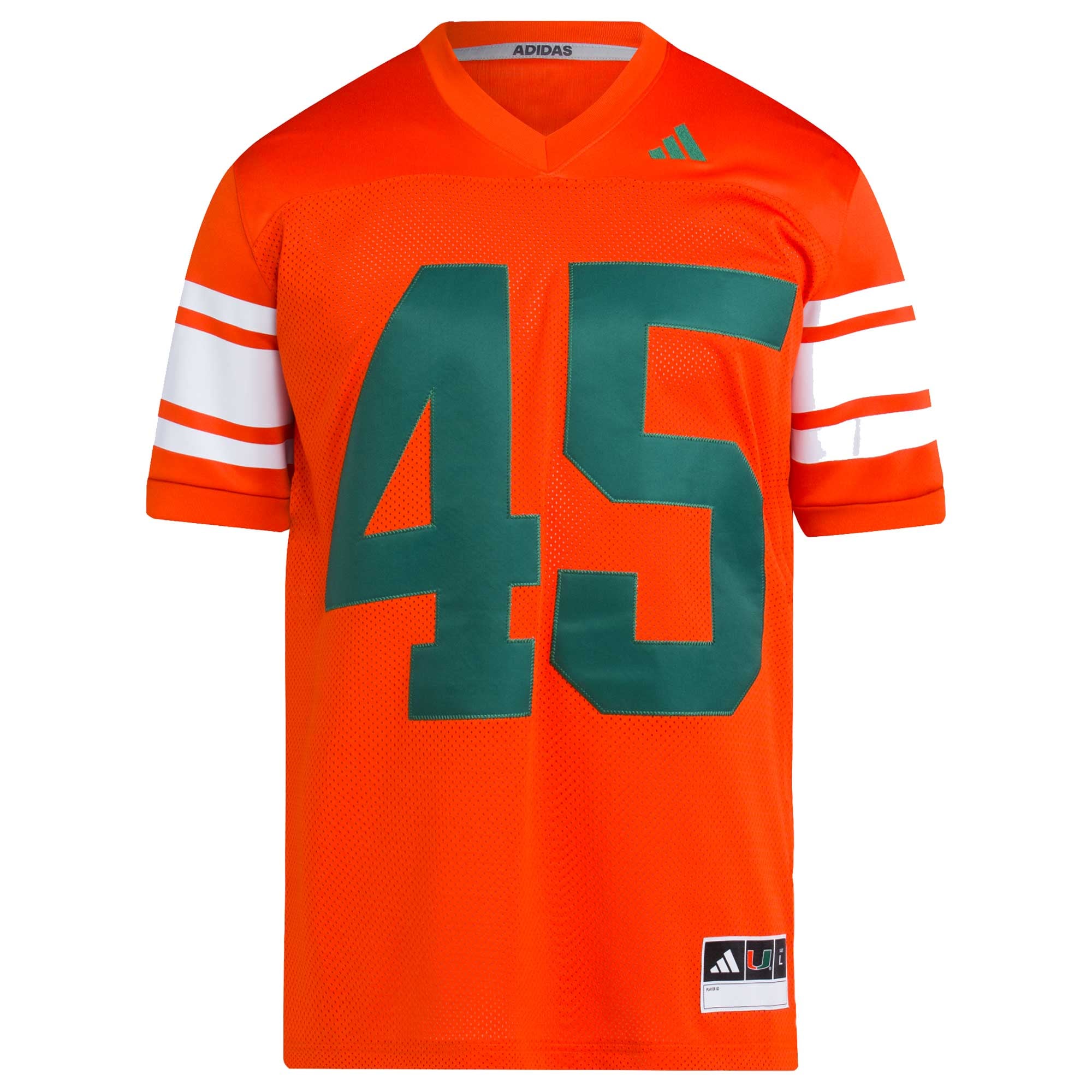 #45 Miami Hurricanes Football Icon Jersey Orange - front view