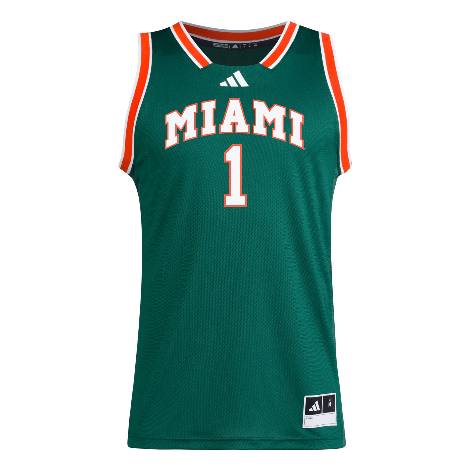 #1 Miami Hurricanes Jersey Green - front view