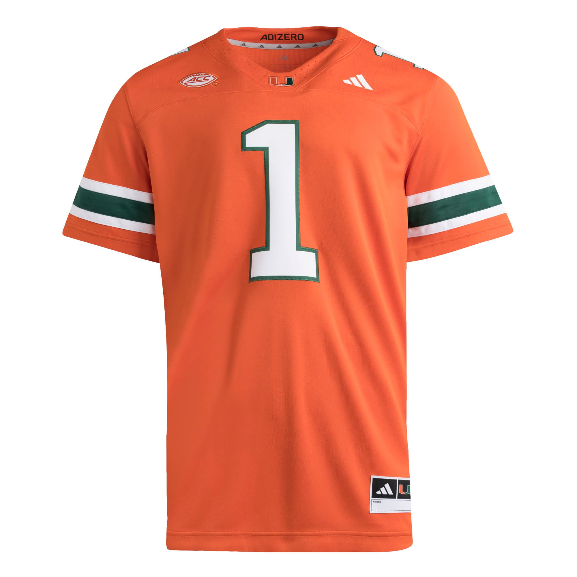 #1 Miami Hurricanes Jersey Orange - front view