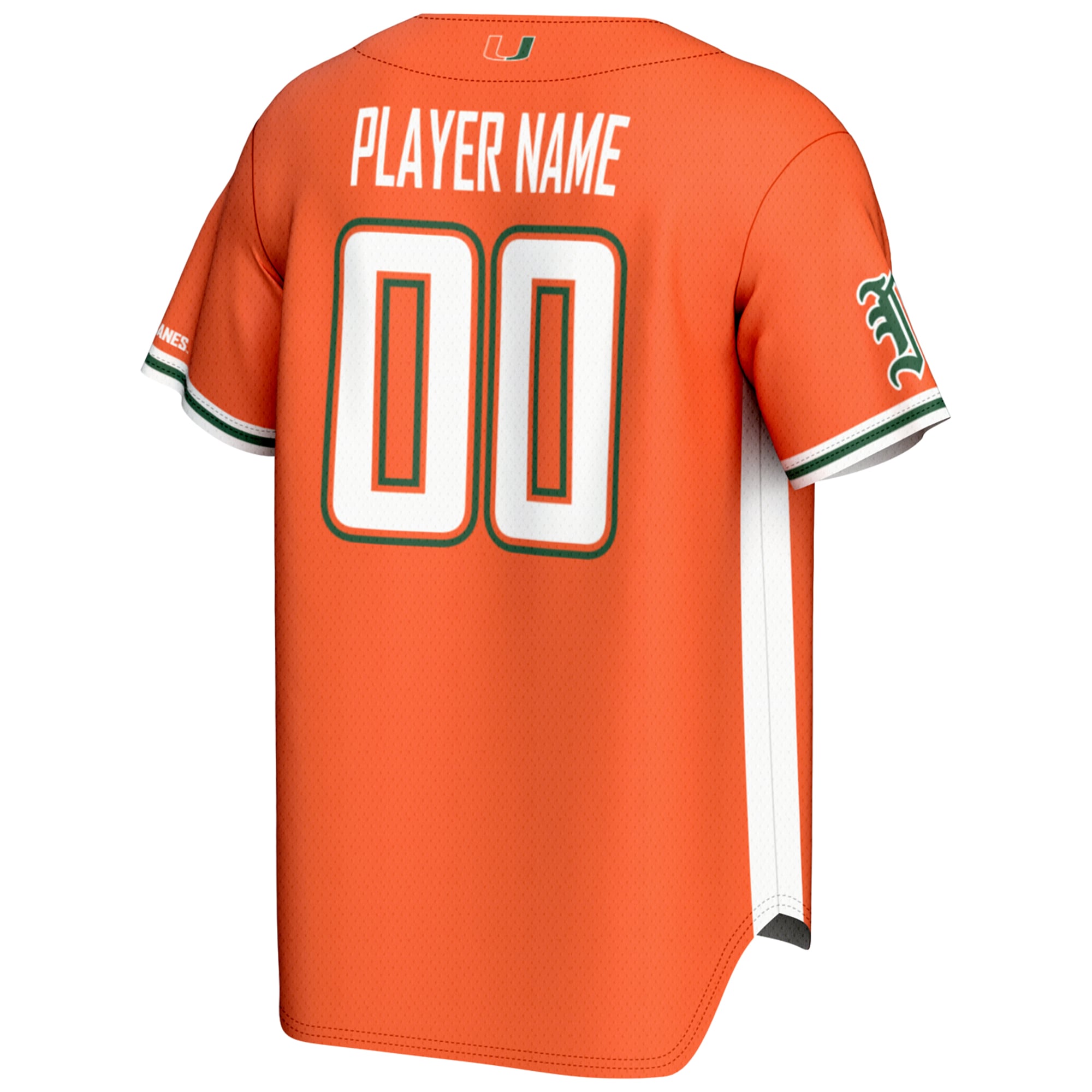 Miami Hurricanes Lightweight Baseball Jersey Orange - back view