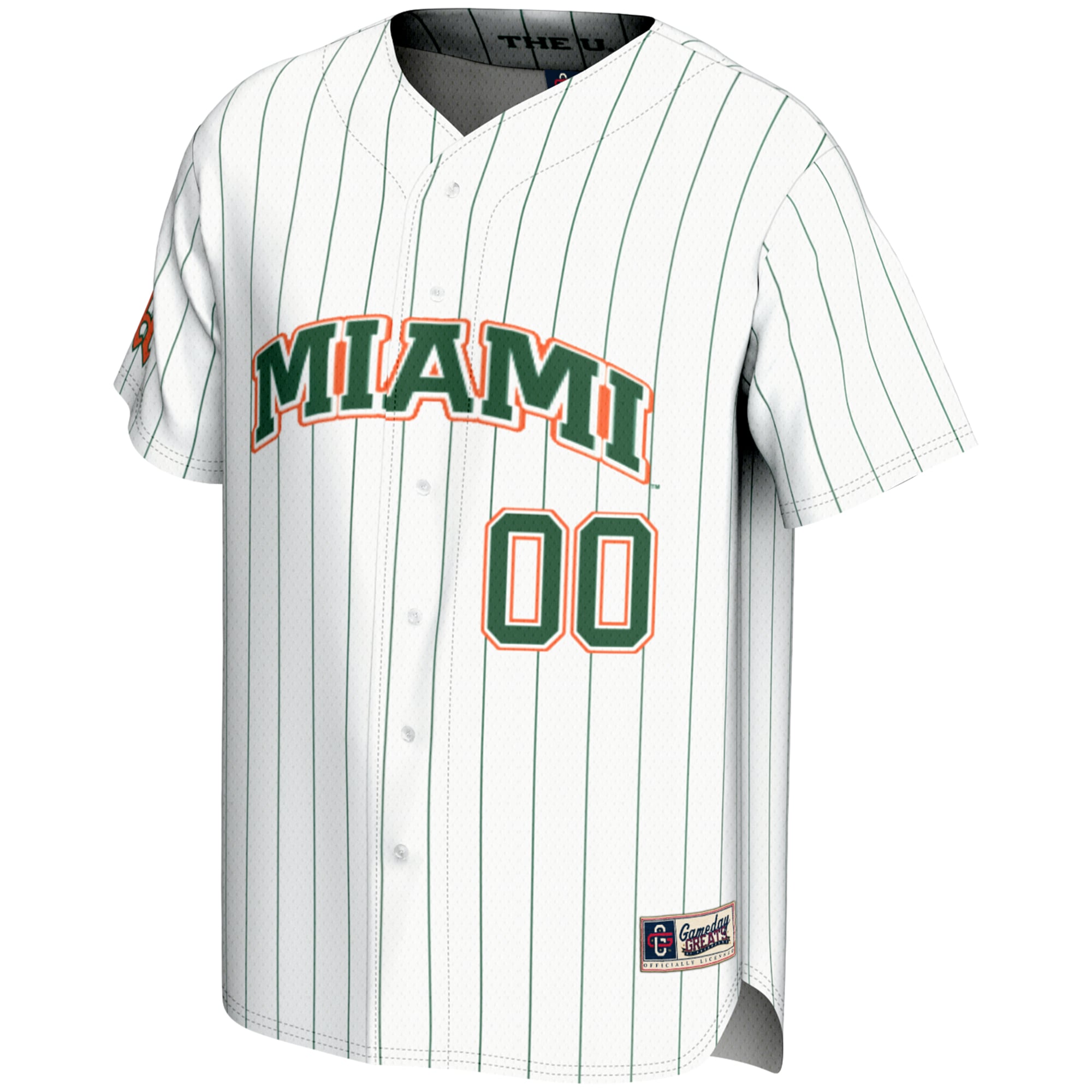 Miami Hurricanes Lightweight Baseball Jersey White - front view
